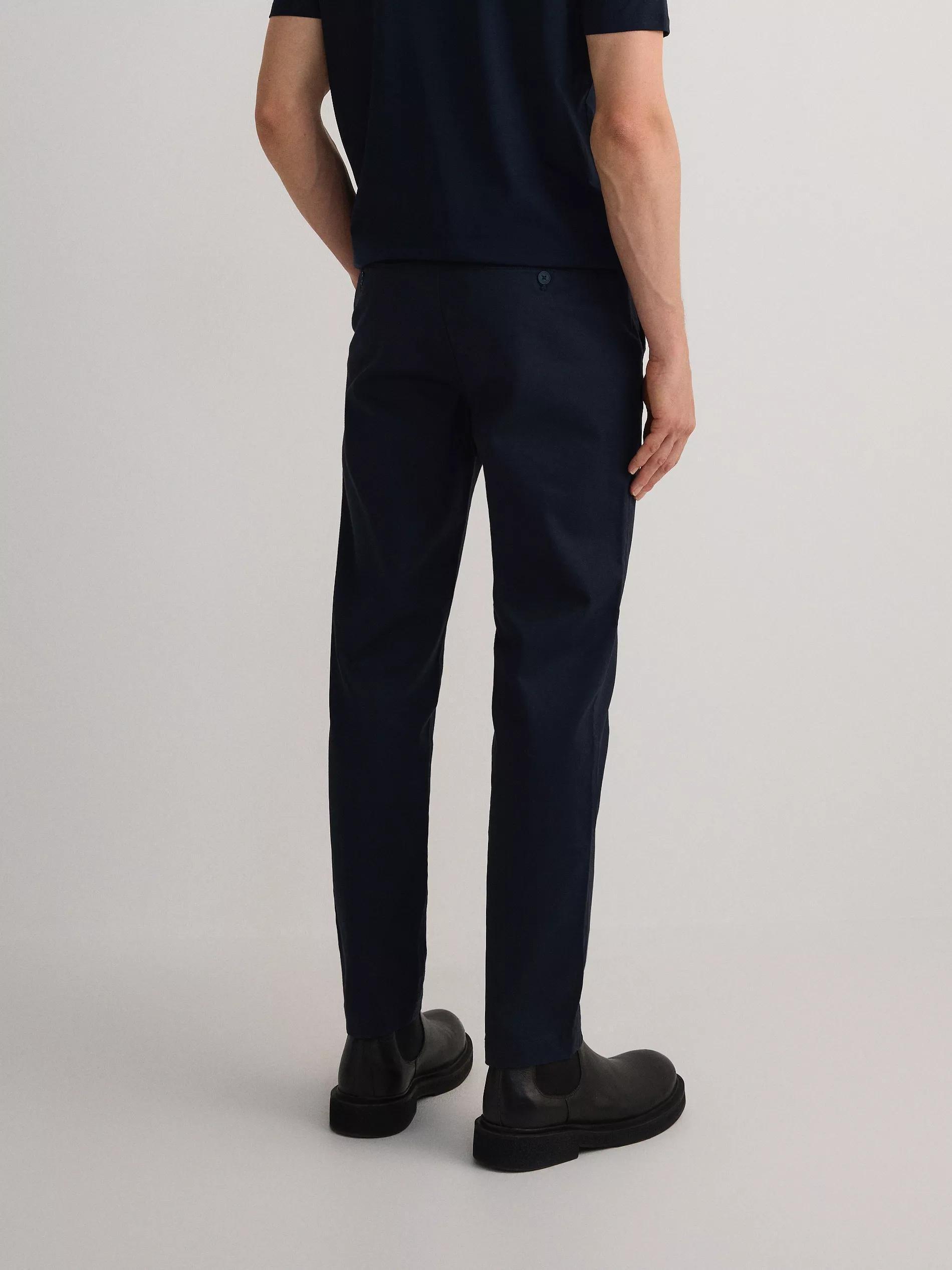 Navy Plain Chino Trousers, , large image number 9