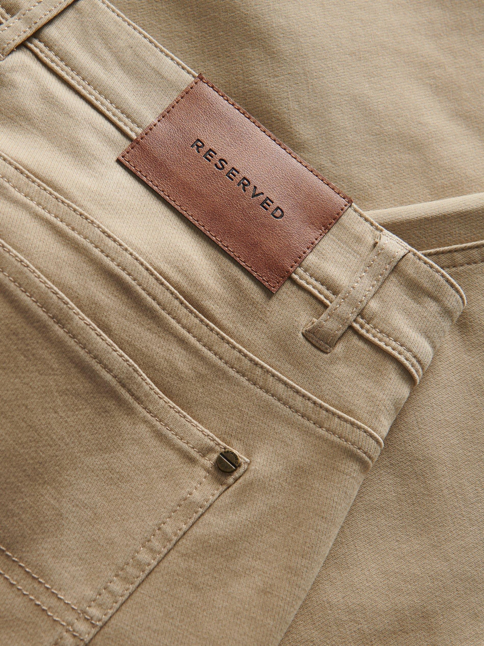 Beige Slim Fit Cotton Trousers, , large image number 5