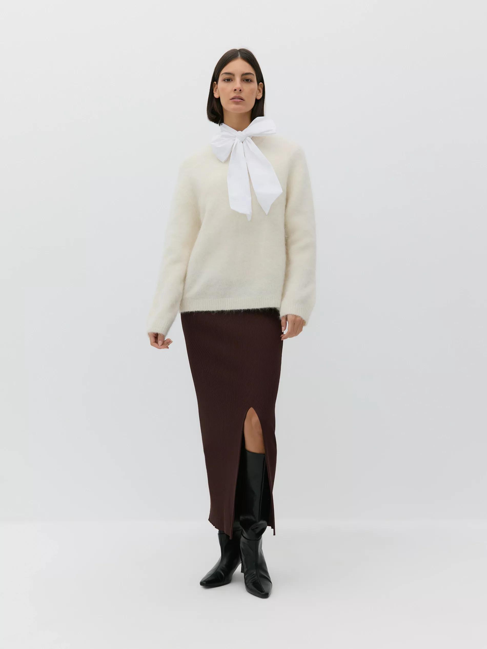 White Cotton Blouse With Tie Detail, , large image number 2