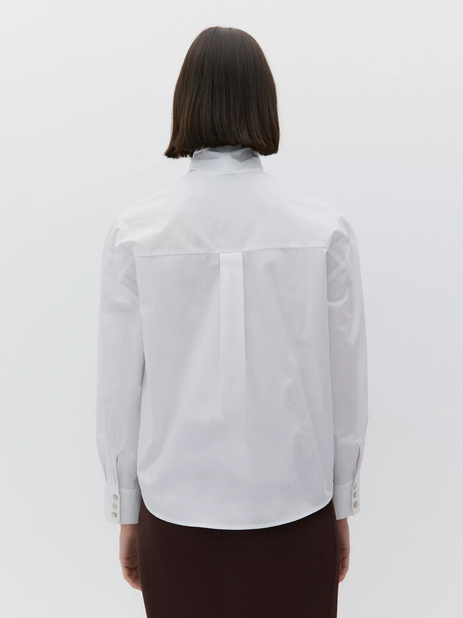 White Cotton Blouse With Tie Detail, , large image number 3