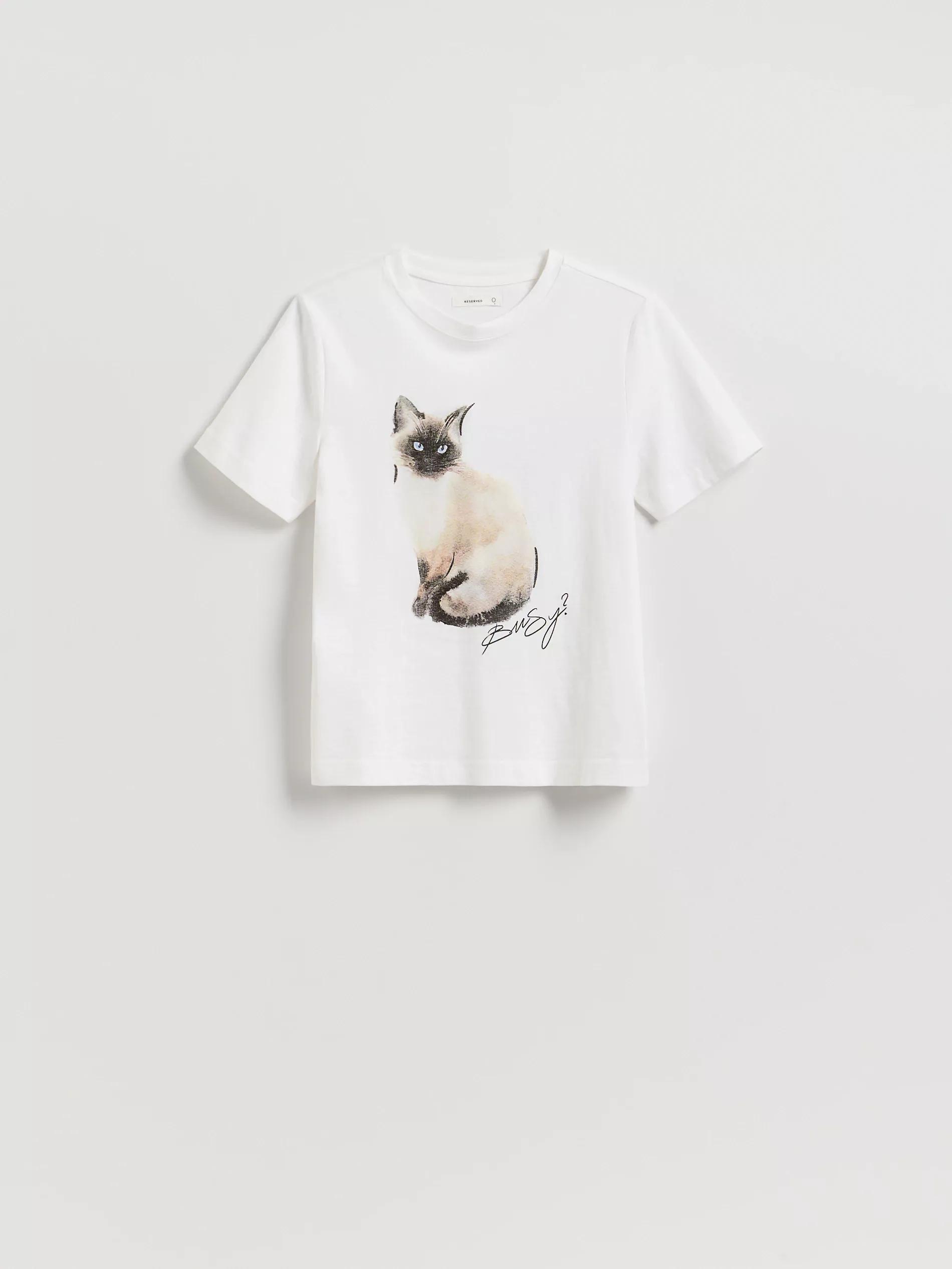 Cream T-Shirt With Print, , large image number 4
