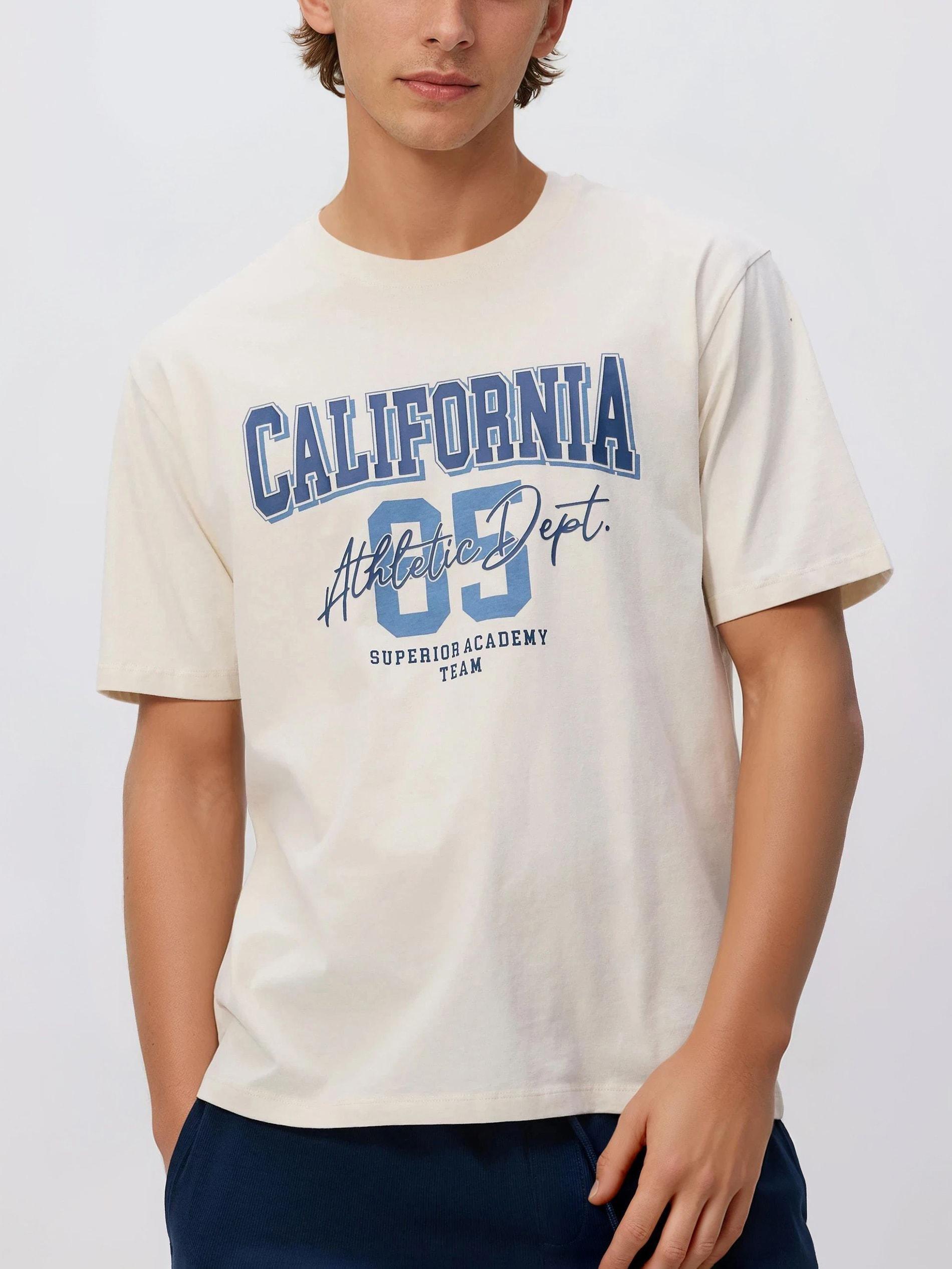 Cream Two Piece Printed Pyjama Set, Ivory, large image number 1