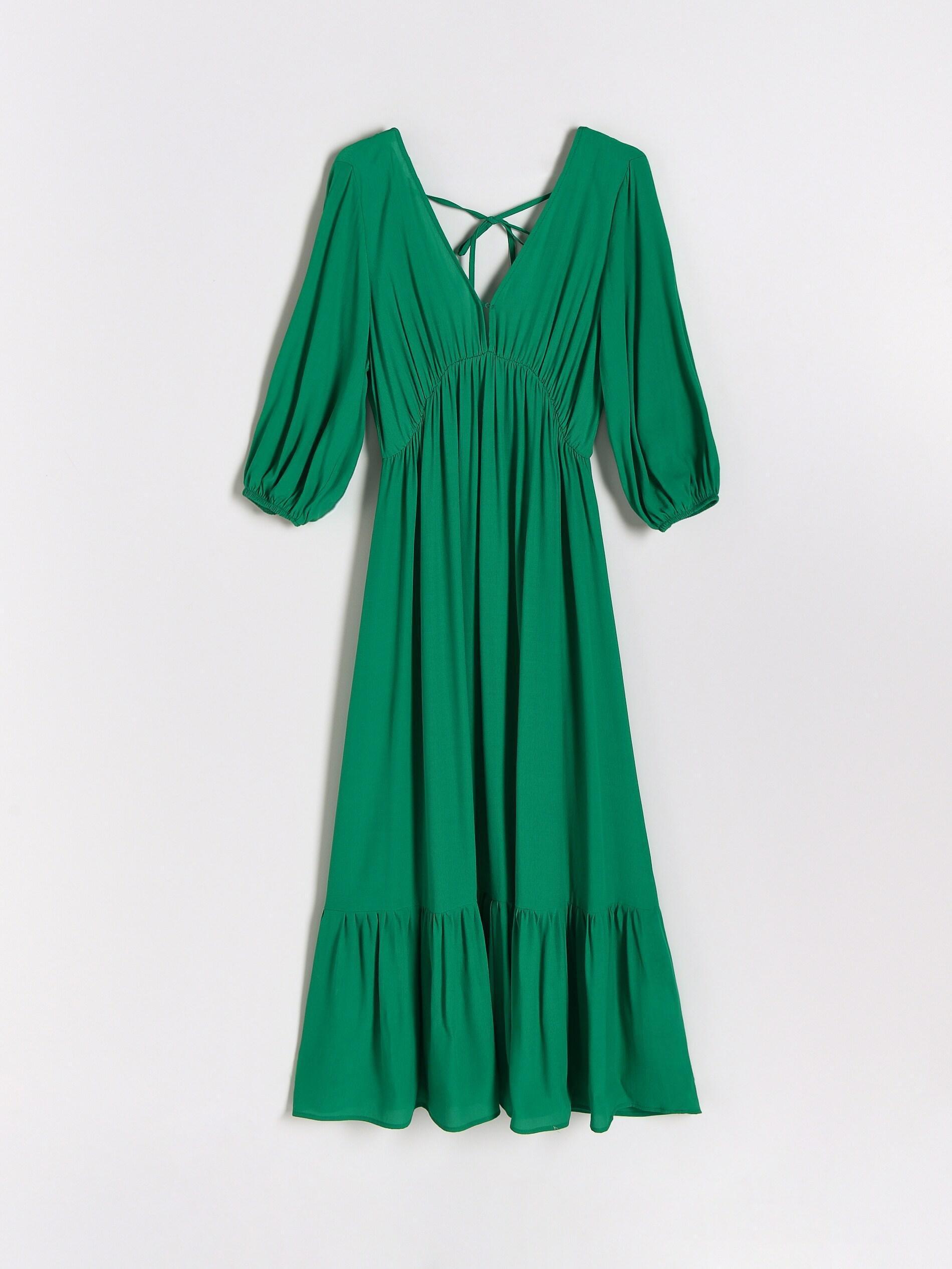 Green Maxi Dress With Ruffle Hem, , large image number 4
