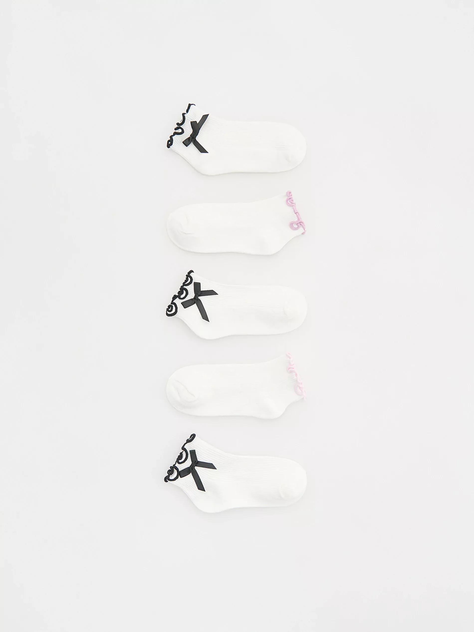 White Set Of 5 Pairs Of Socks With High Cotton Content, , large image number 0