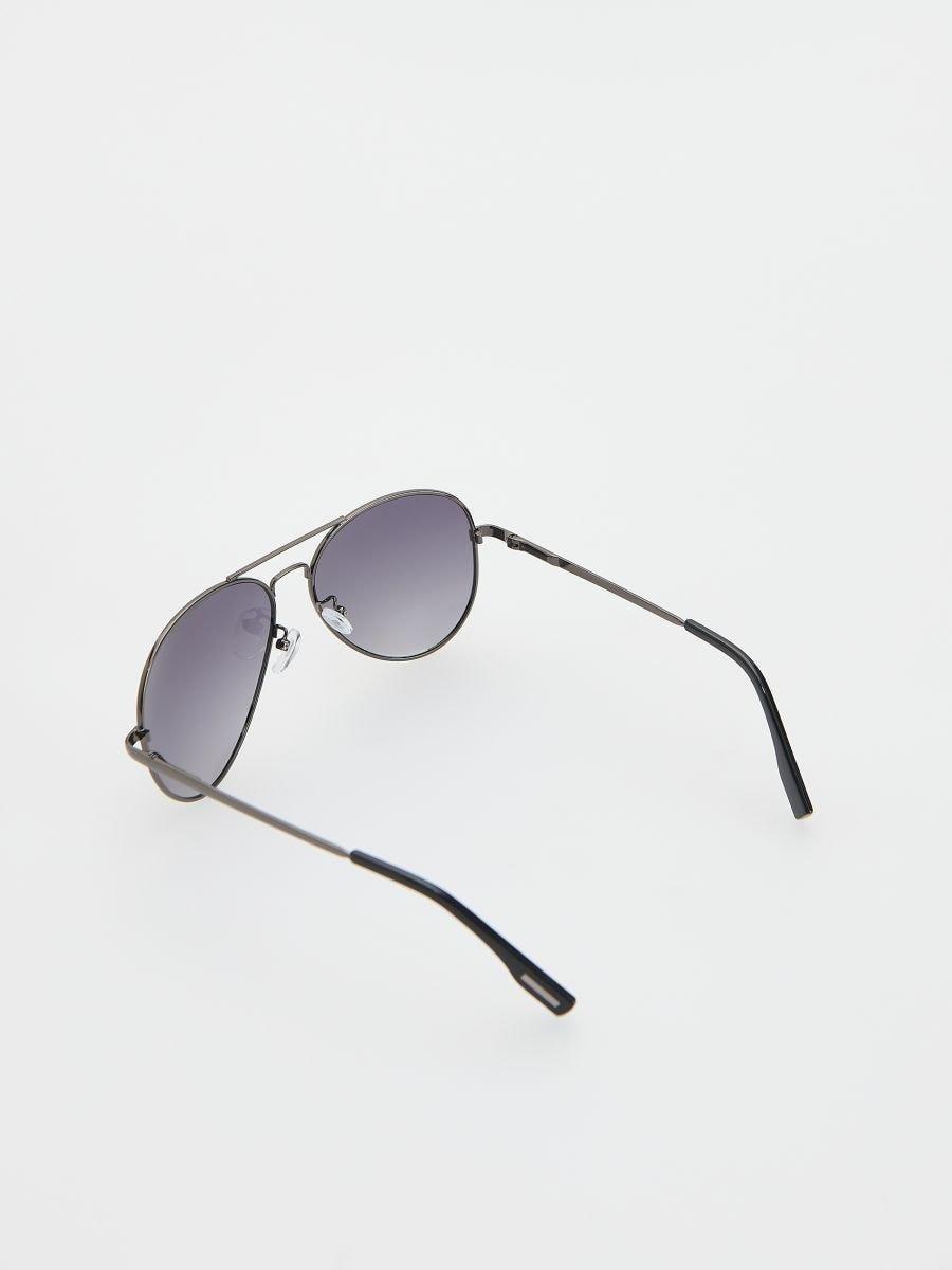 Black Aviator Sunglasses, Black, large image number 1