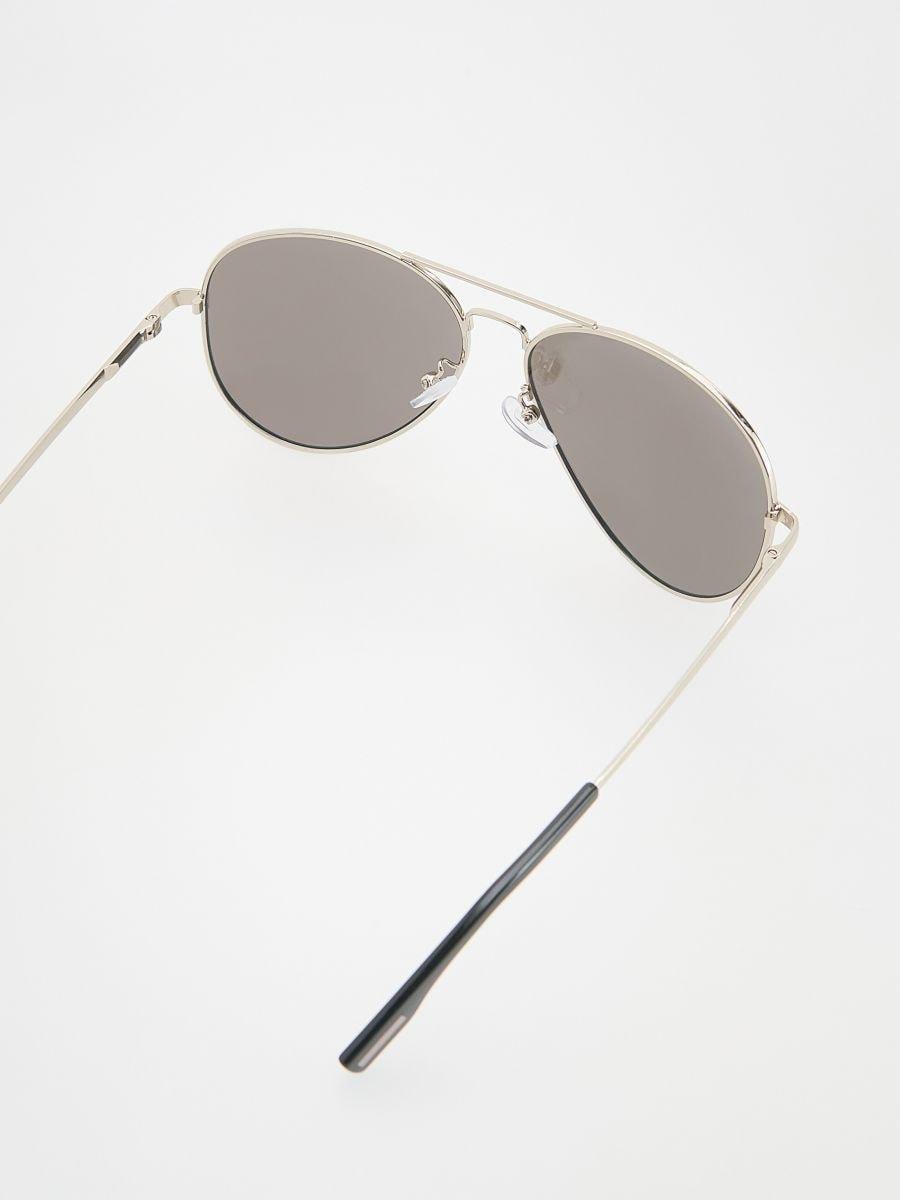 Silver Aviator Sunglasses, Silver, large image number 1