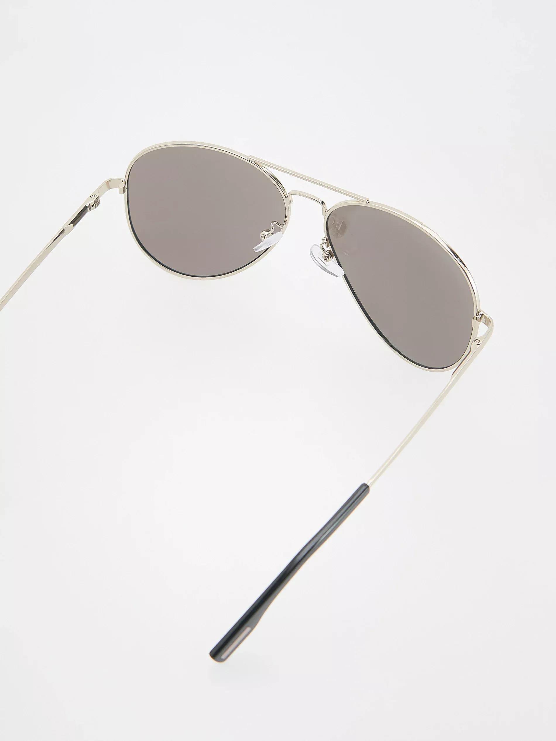 Silver Aviator Sunglasses, Silver, large image number 1