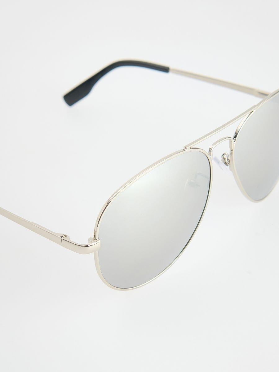 Silver Aviator Sunglasses, Silver, large image number 2