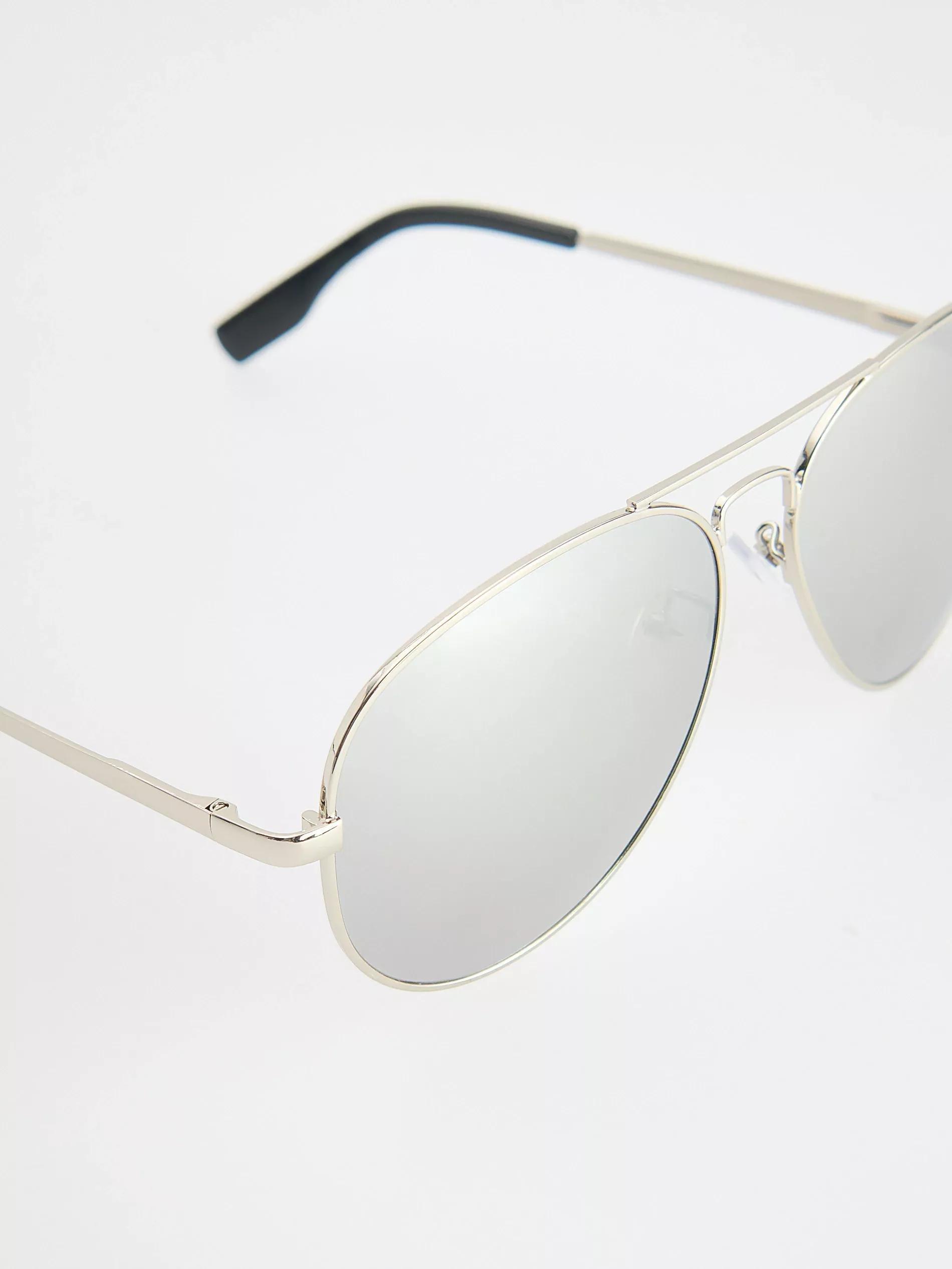 Silver Aviator Sunglasses, Silver, large image number 2