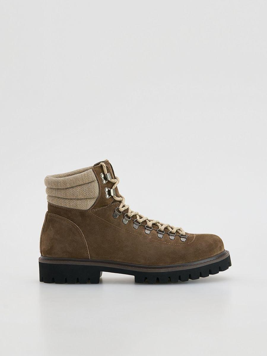 Brown Suede Chelsea Boots, Brown, medium