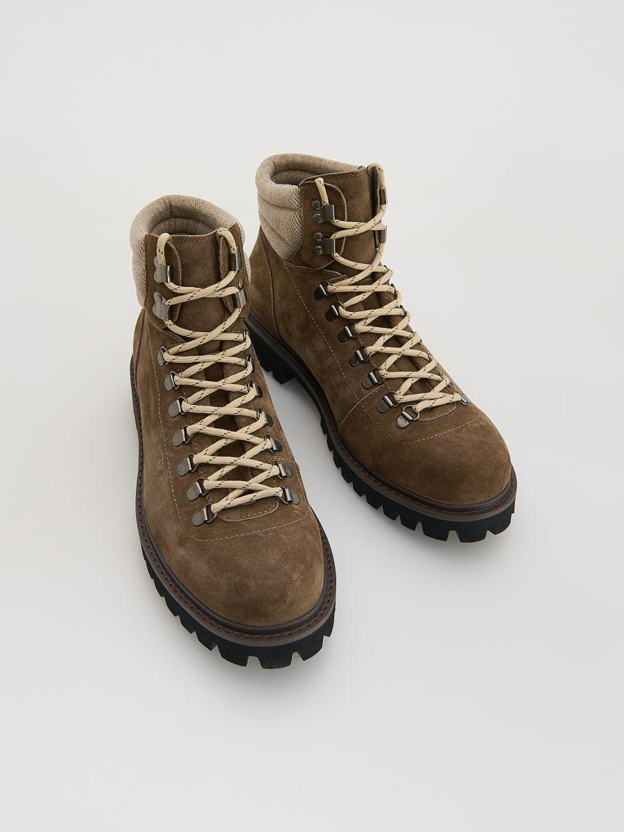 Brown Suede Chelsea Boots, Brown, large image number 1