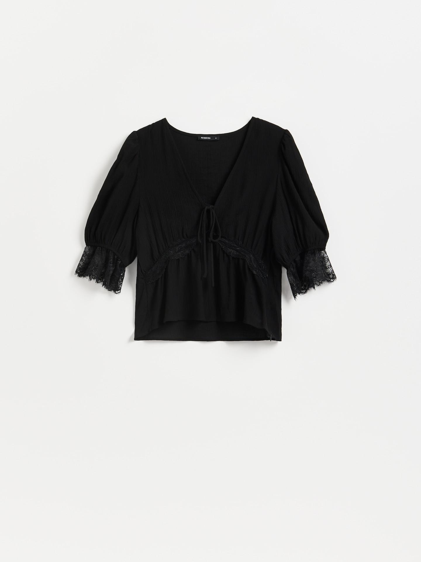 Black Lace Blouse, Black, large image number 3