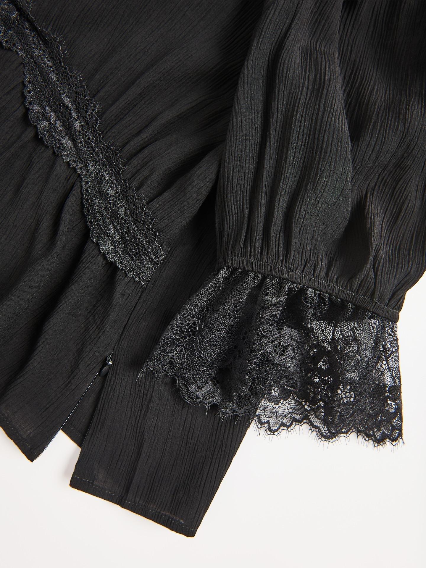 Black Lace Blouse, Black, large image number 4