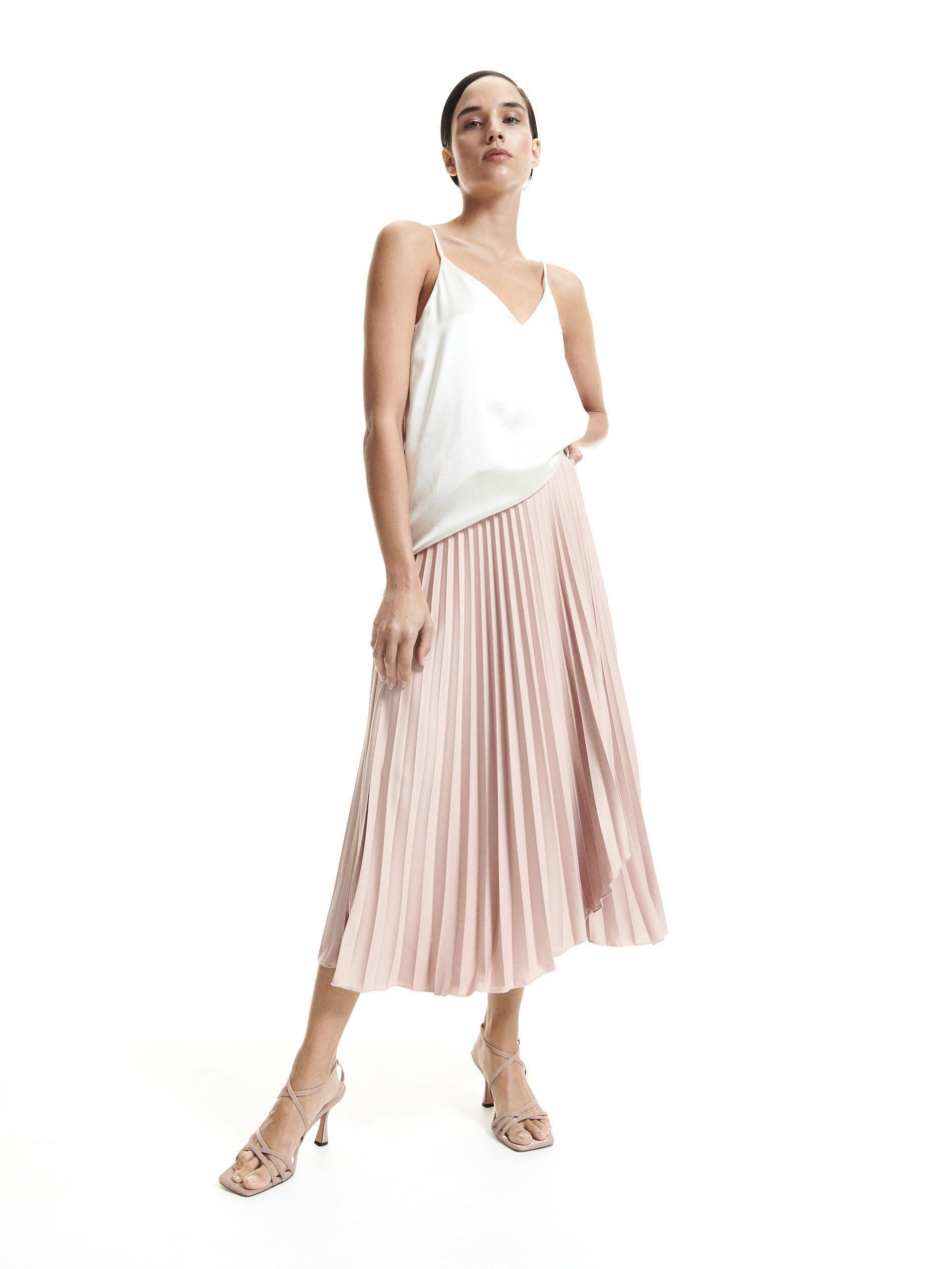 Pastel Pink Pleated Skirt, , large image number 0