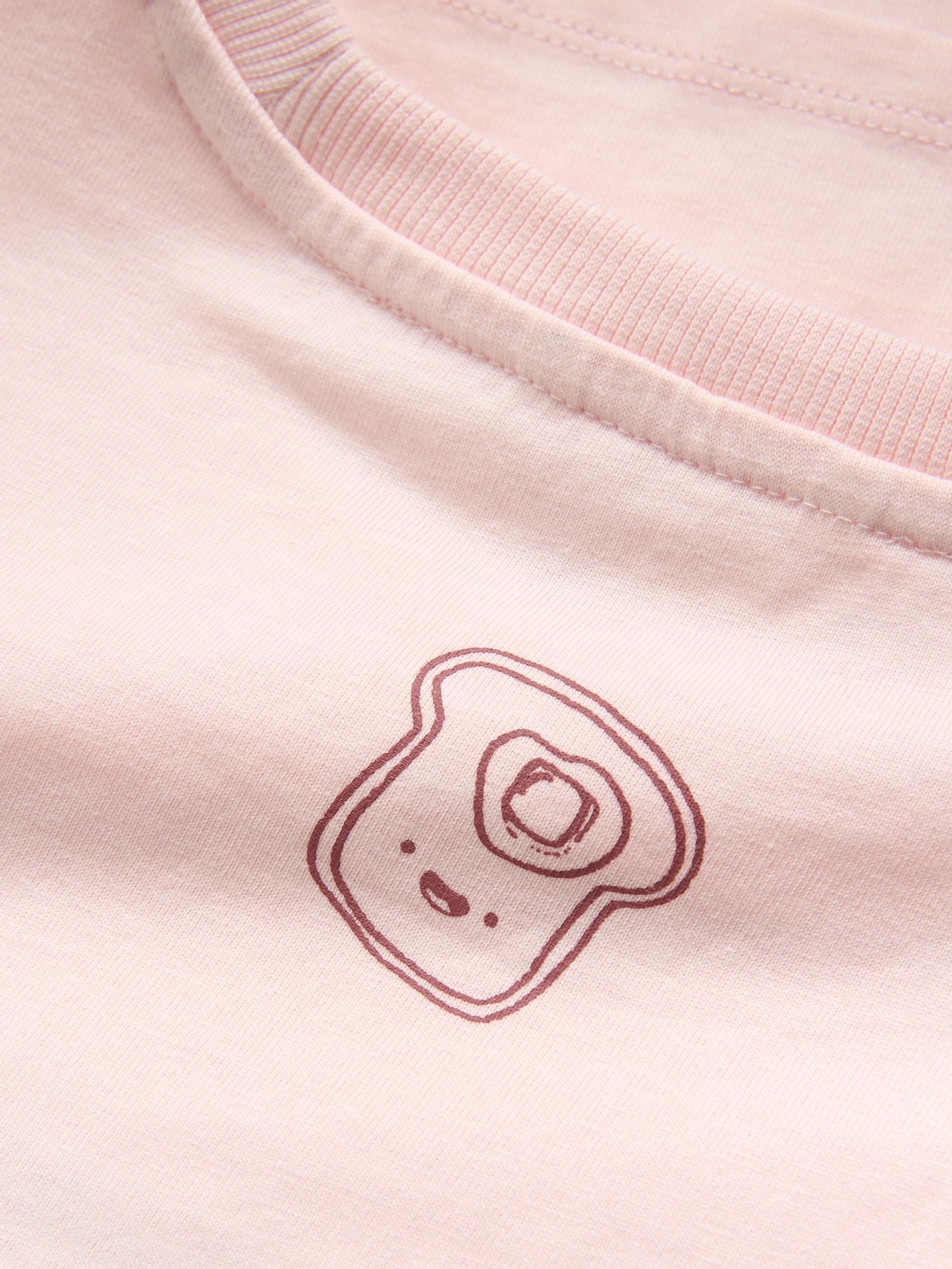 PASTEL PINK T-shirt with embroidery detailing, Pink, medium