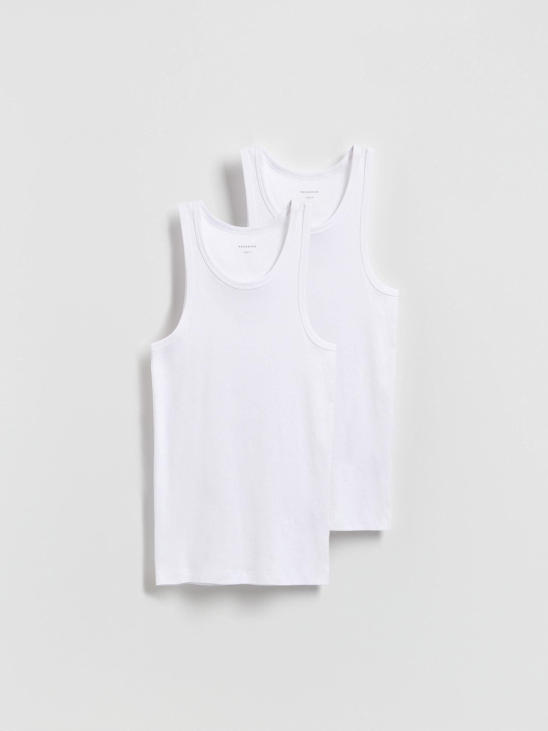 White Ribbed Top 2 Pack, White, large image number 0