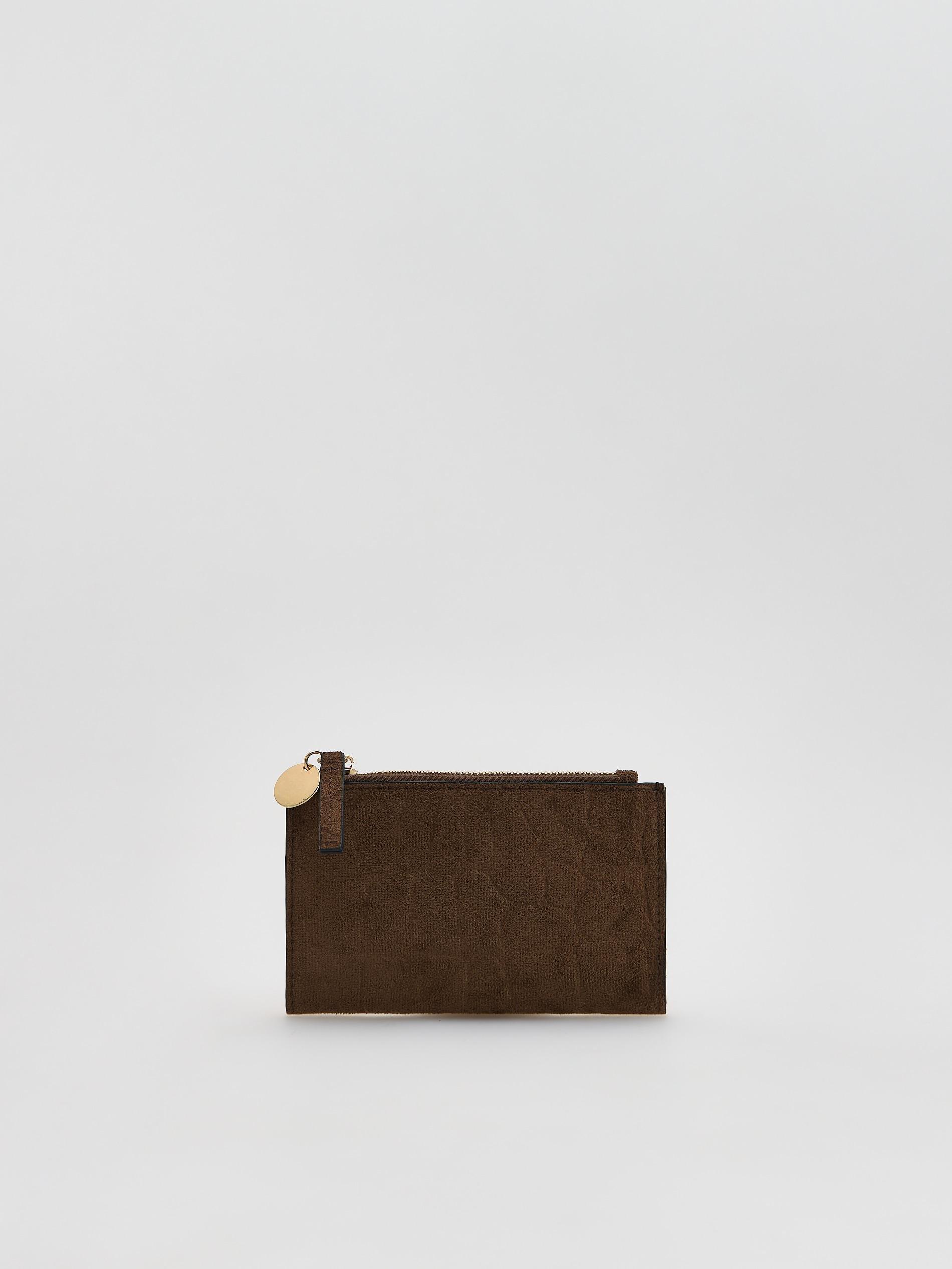 Brown Zip Up Wallet, Brown, medium