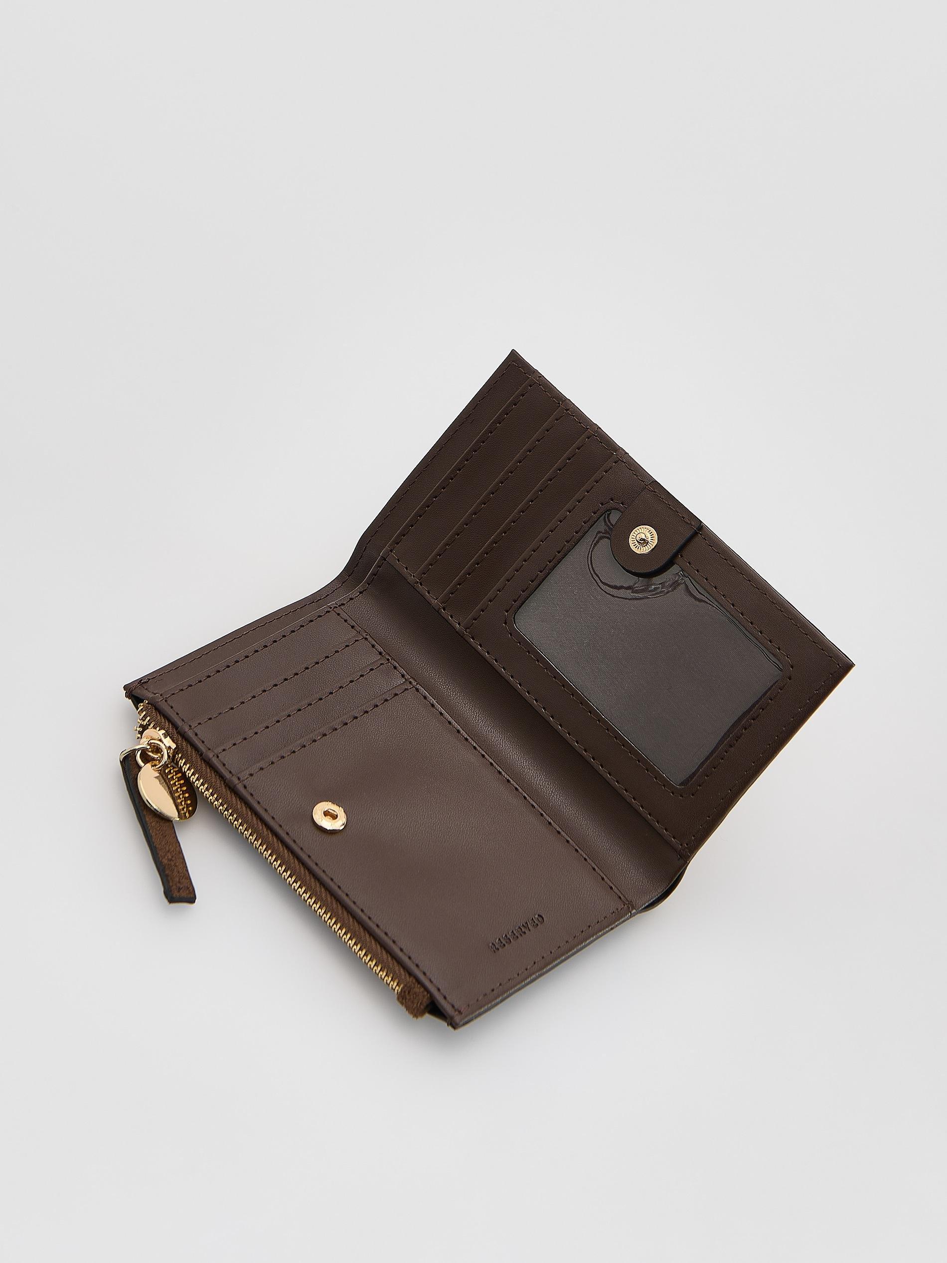 Brown Zip Up Wallet, Brown, large image number 1