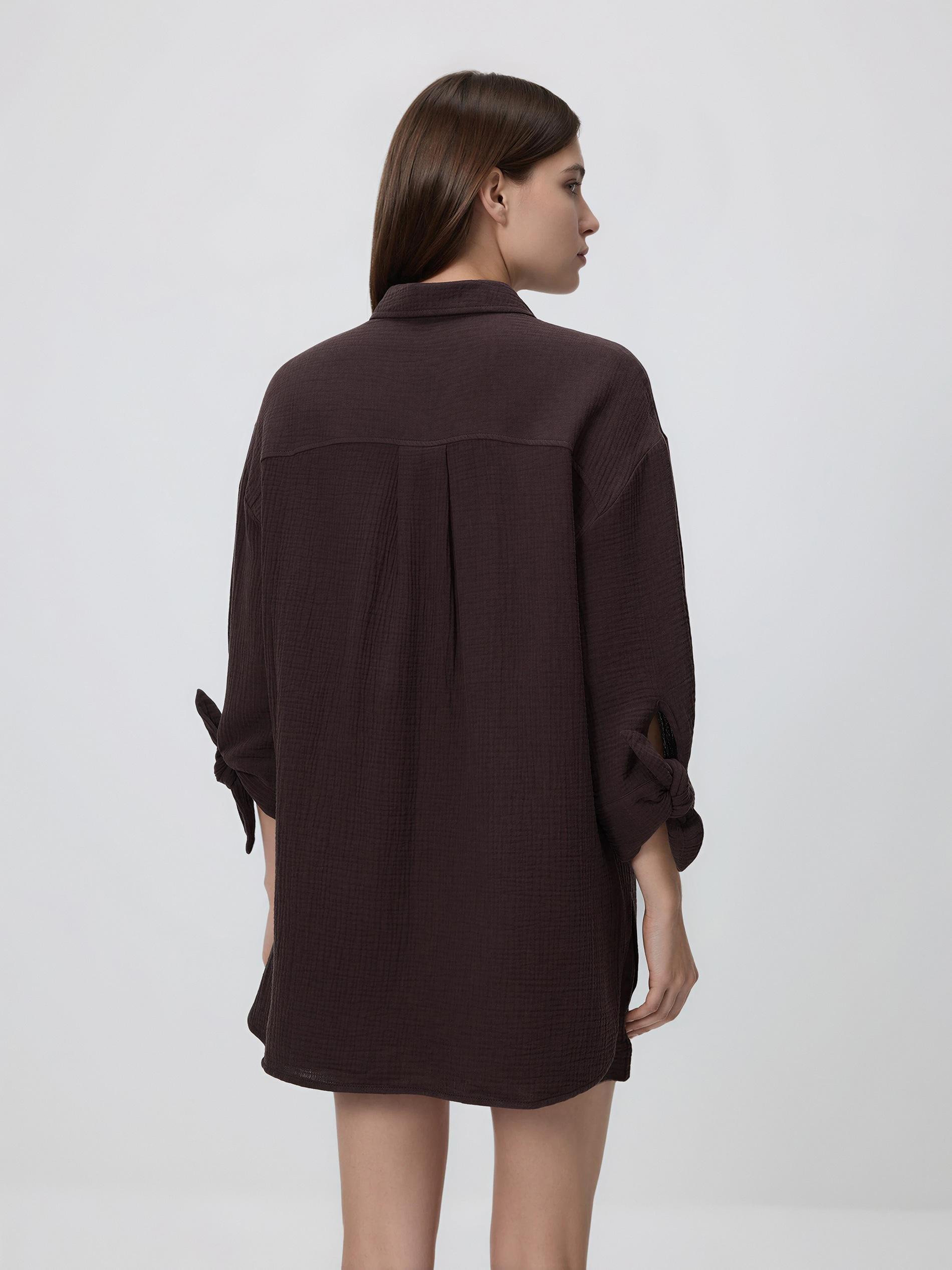 Brown Muslin Shirt, Brown, large image number 2