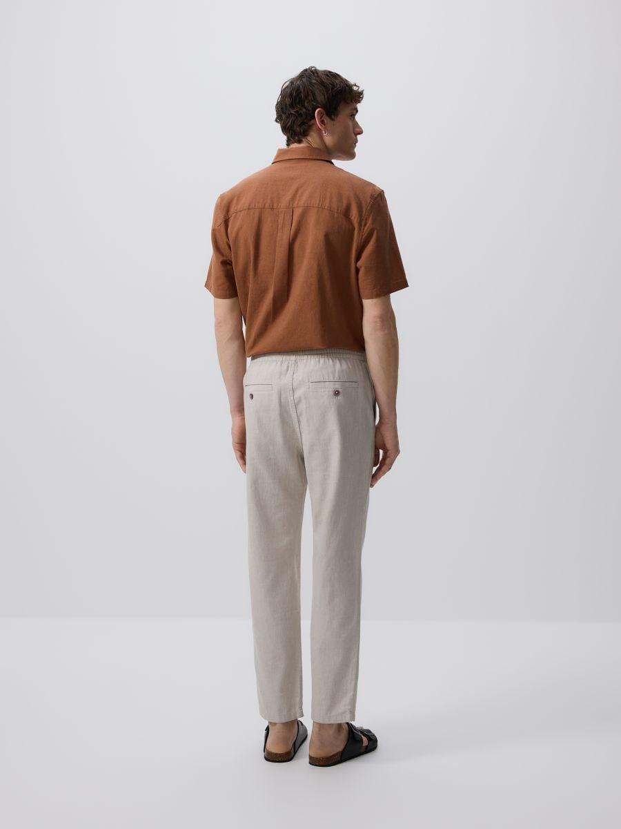 Beige Regular-Fit Trousers With A High Linen Content, , large image number 2