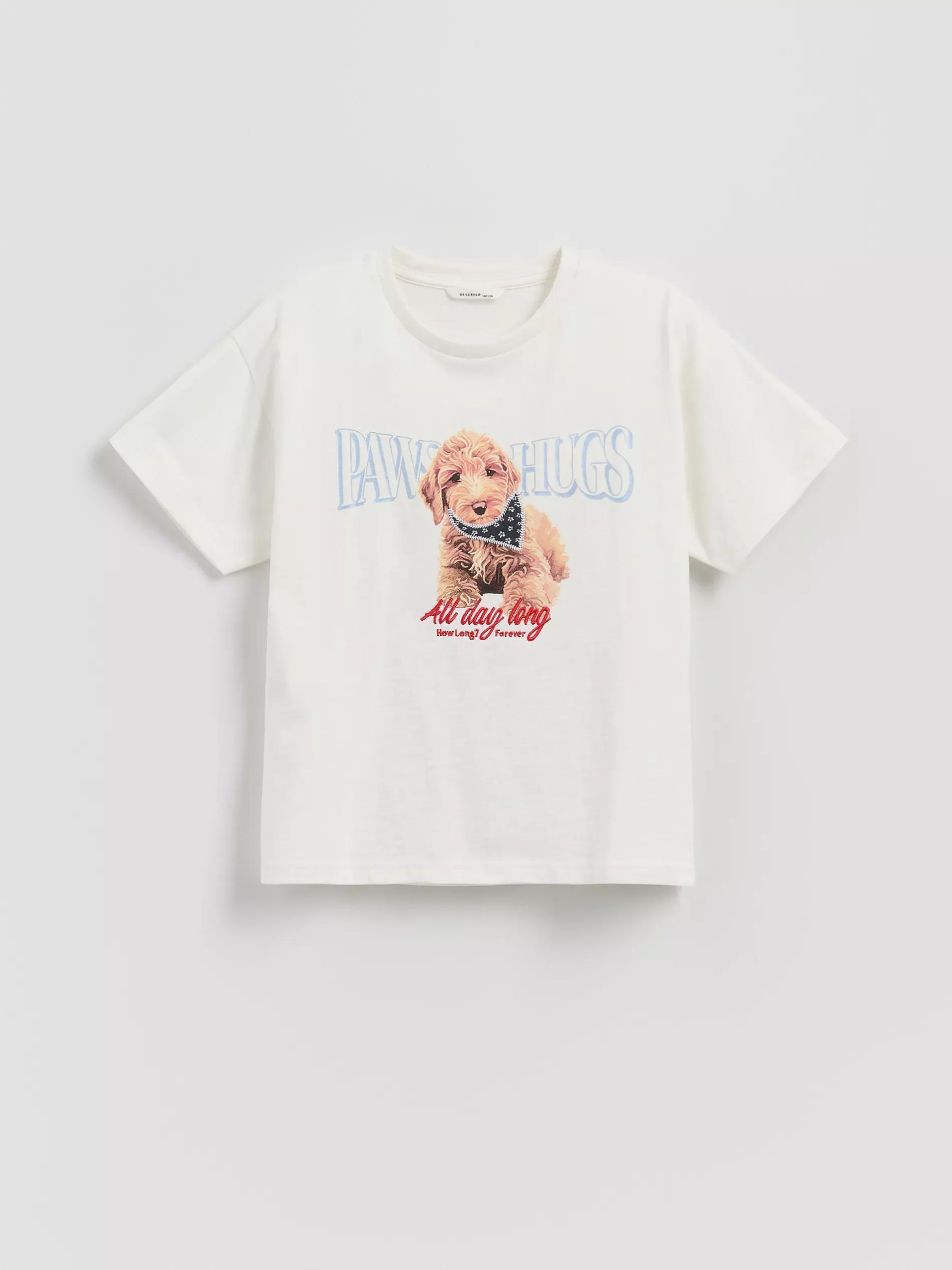 CREAM T-shirt with print, , large image number 0