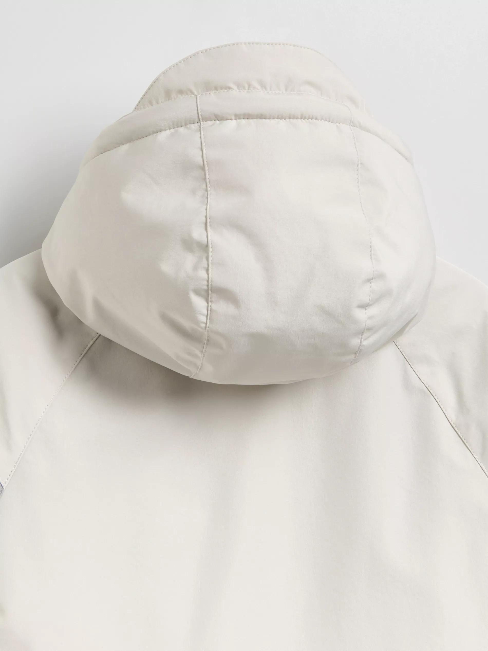 Grey Insulated Jacket With Hood, Light grey, medium