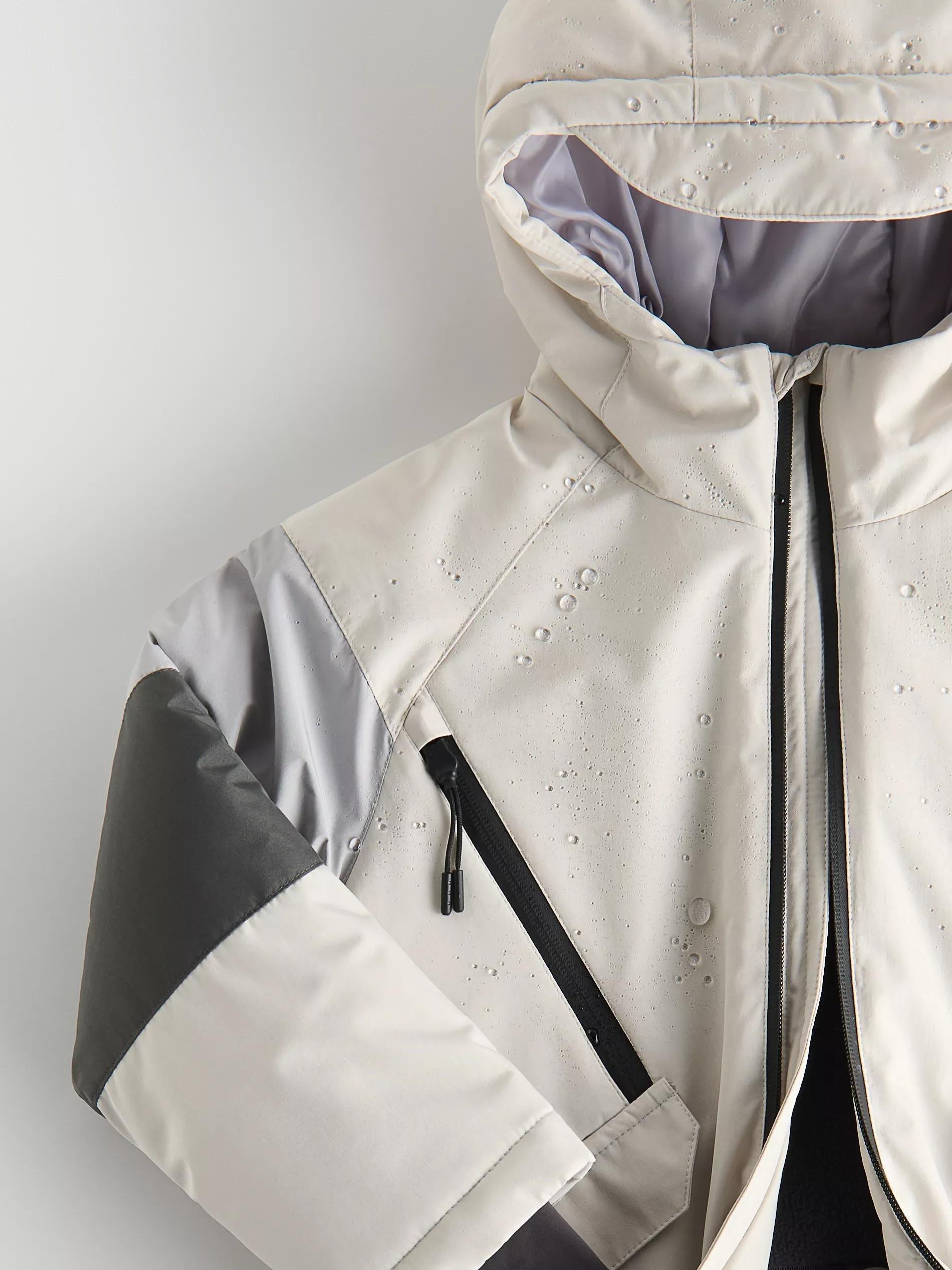 Grey Insulated Jacket With Hood, Light grey, large image number 4