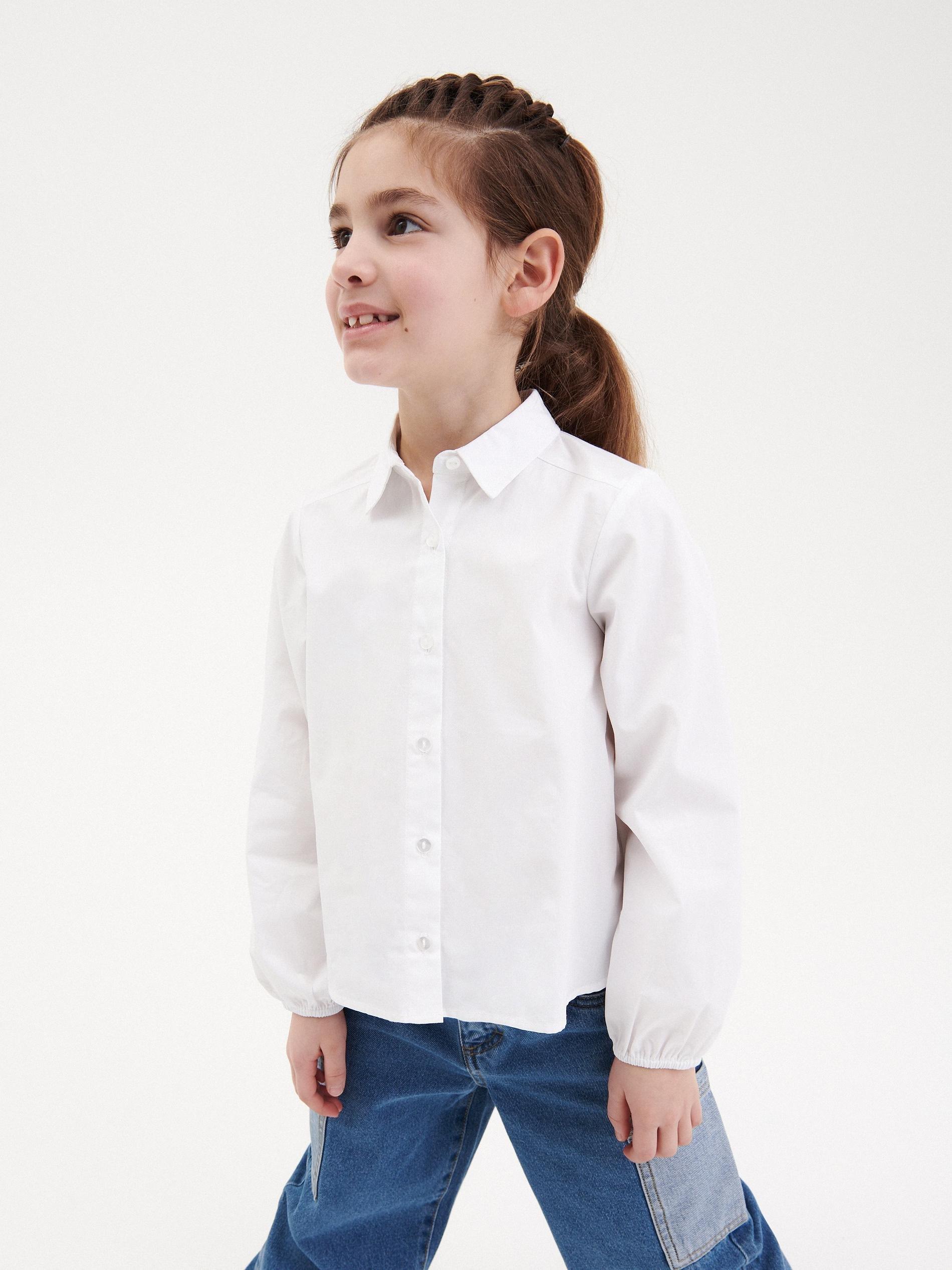 White Collar Shirt, Kids Girls, , large image number 0