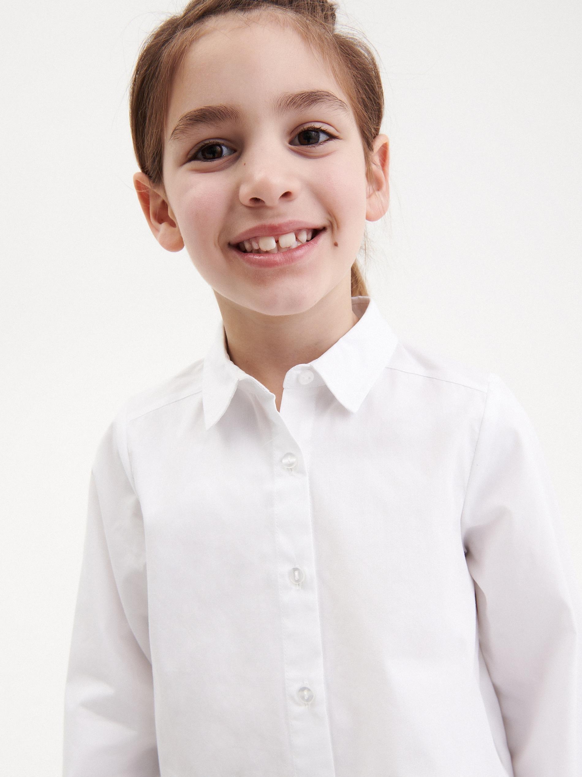 White Collar Shirt, Kids Girls, , large image number 1