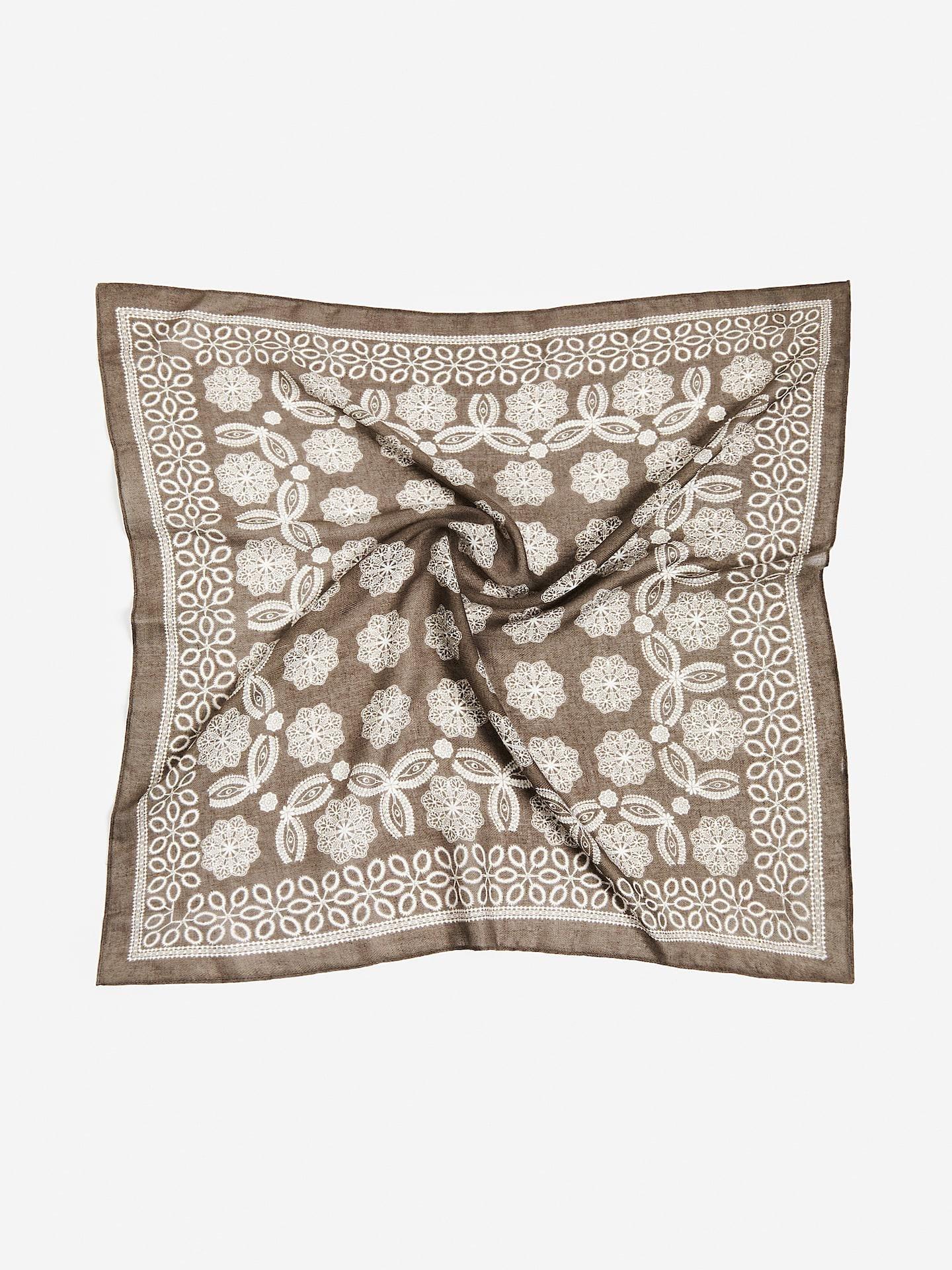 LADIES` SCARF DUSTY BROWN, Brown, medium