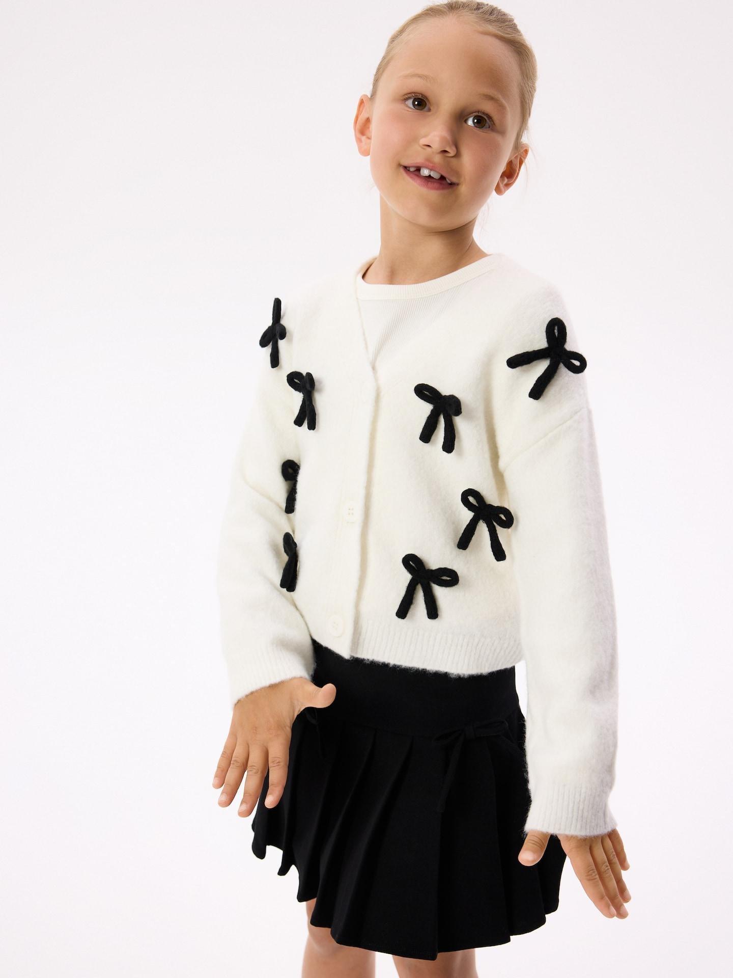 Black Skirt With Pleated Hem, Black, medium