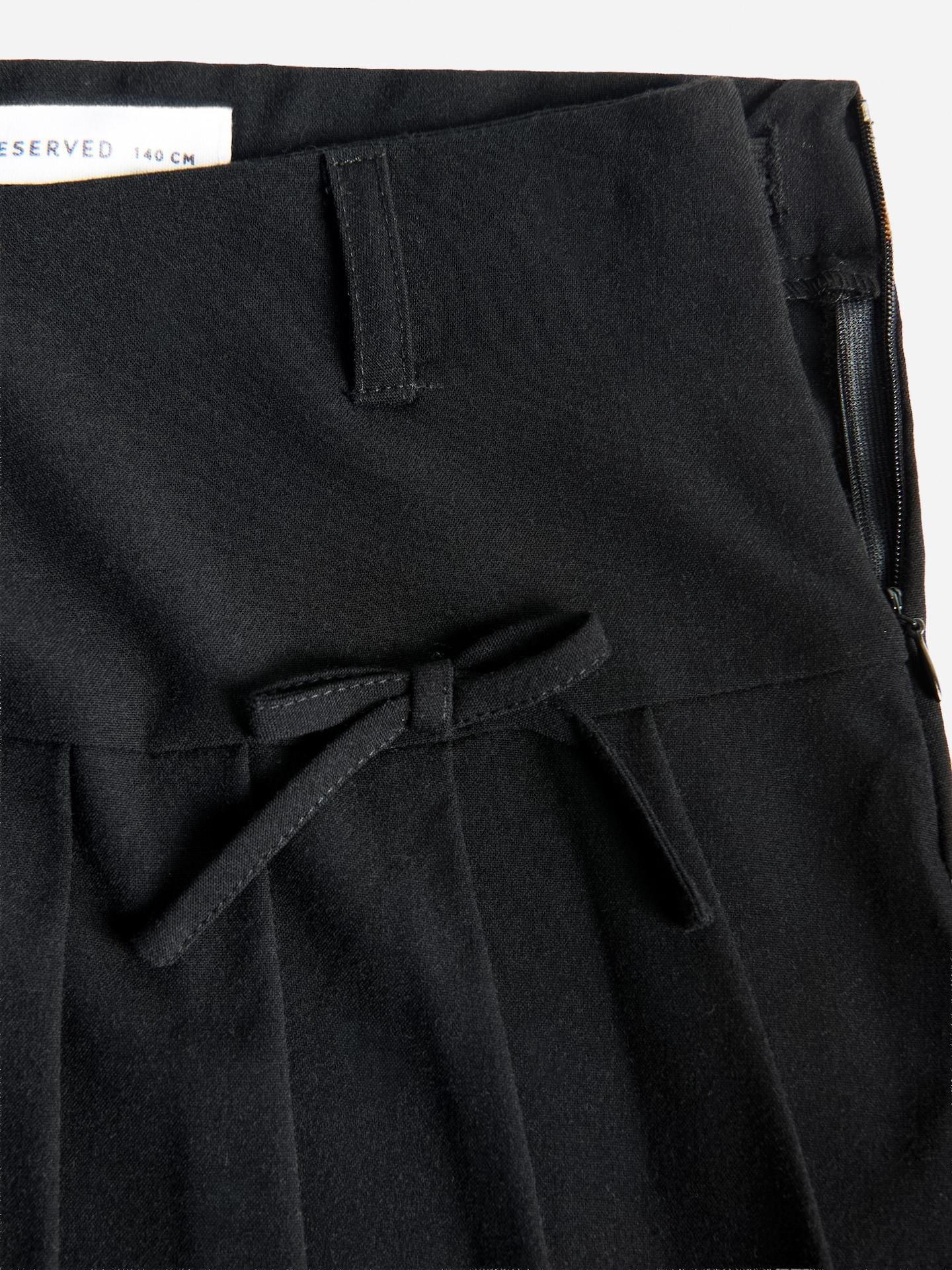 Black Skirt With Pleated Hem, Black, large image number 3