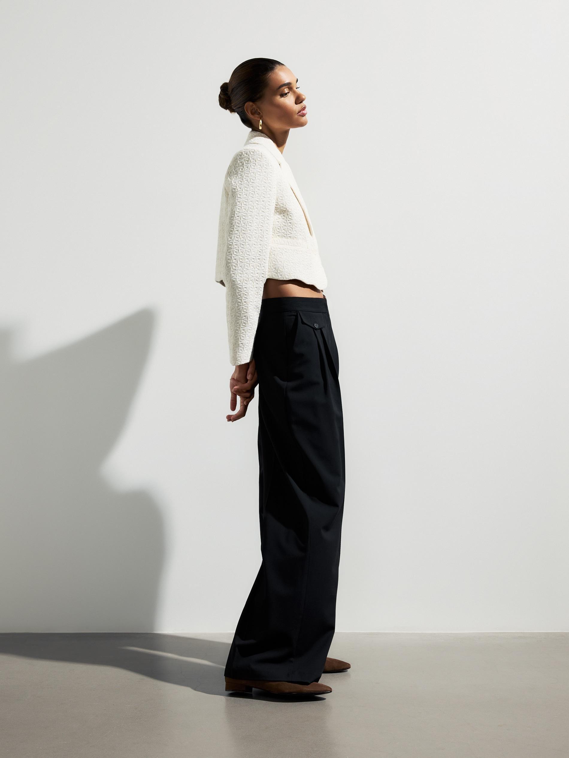 Cream Structural Fabric Blazer, Ivory, large image number 7