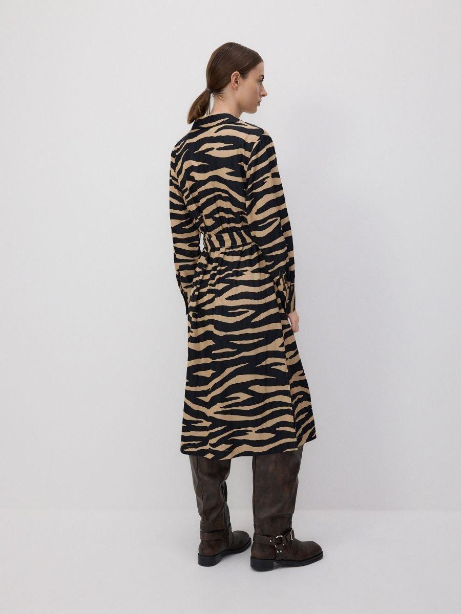 Brownlyocell Rich Midi Shirt Dress, Black, medium