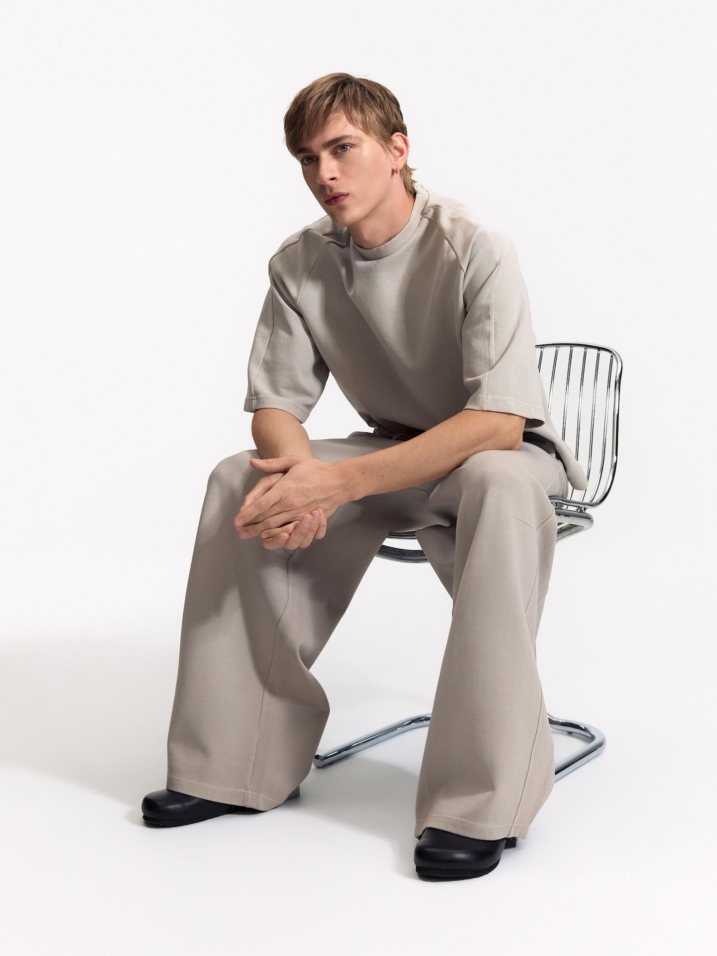 Grey Loose Trousers, Light grey, medium