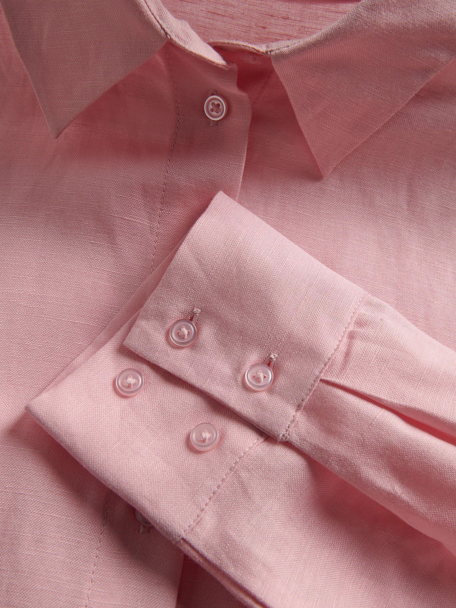 Pink Linen Rich Shirt, Pink, large image number 5