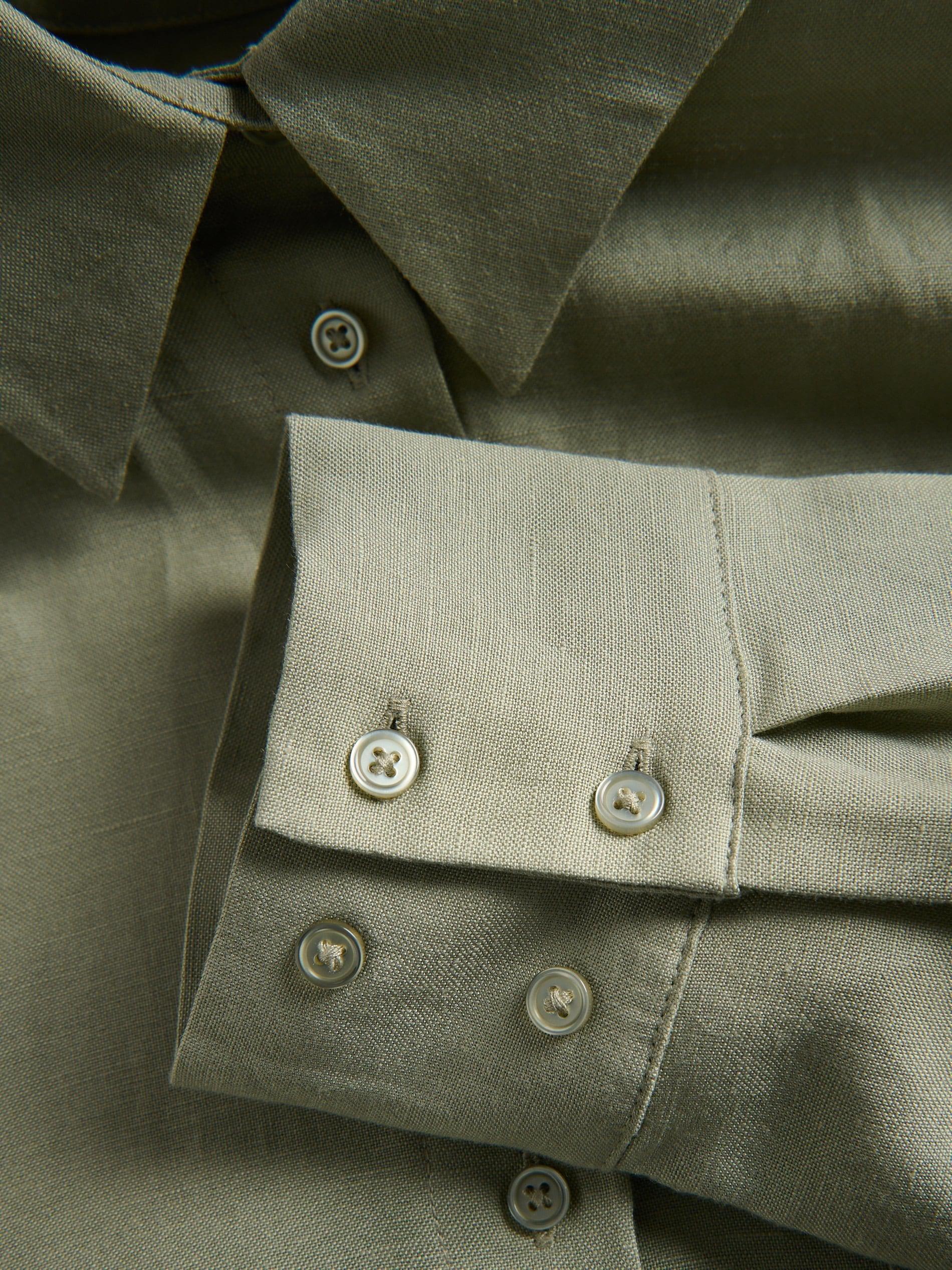 Green Linen Rich Shirt, Green, large image number 5