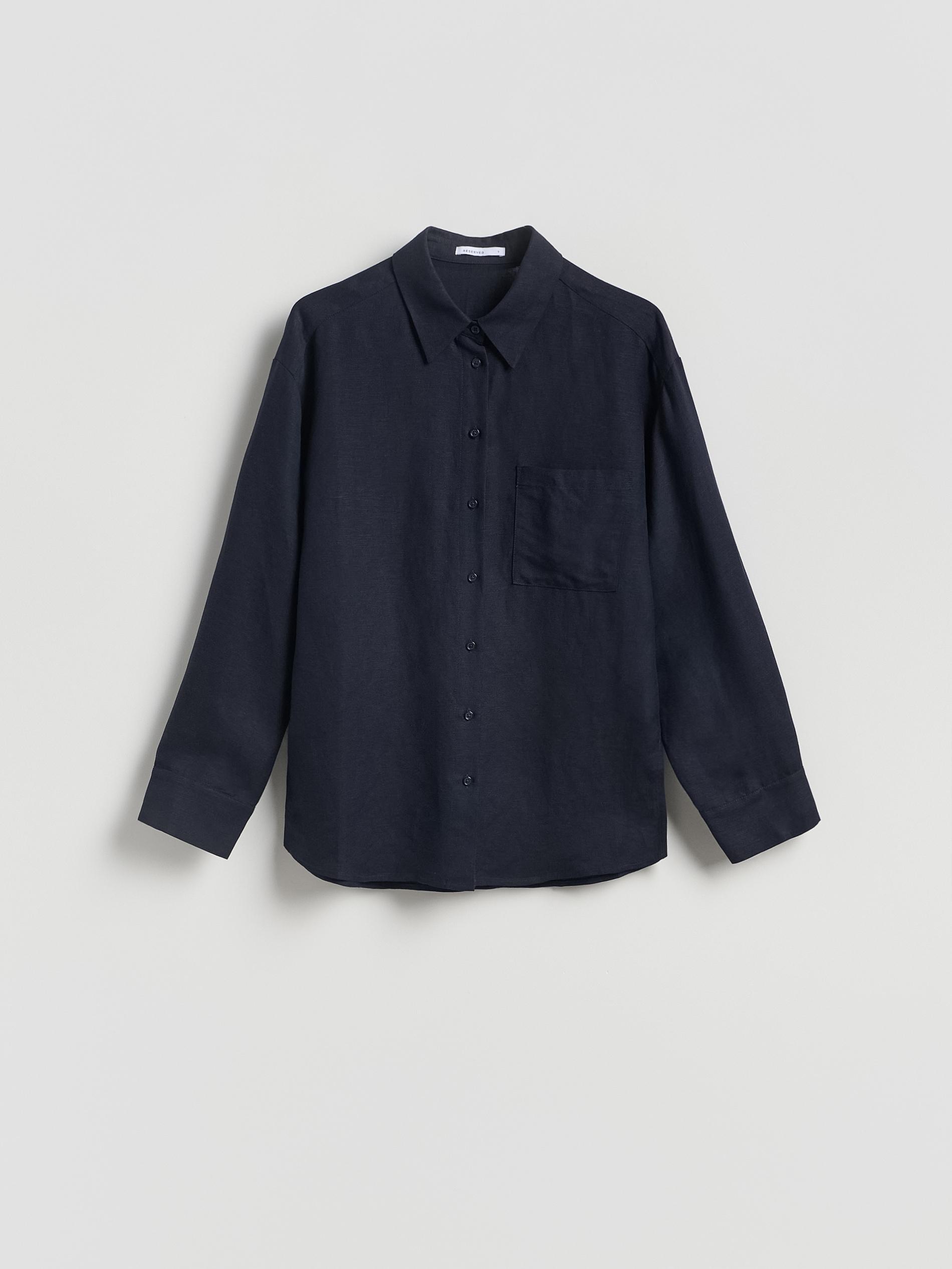 Navy Linen Rich Shirt, Navy, large image number 4