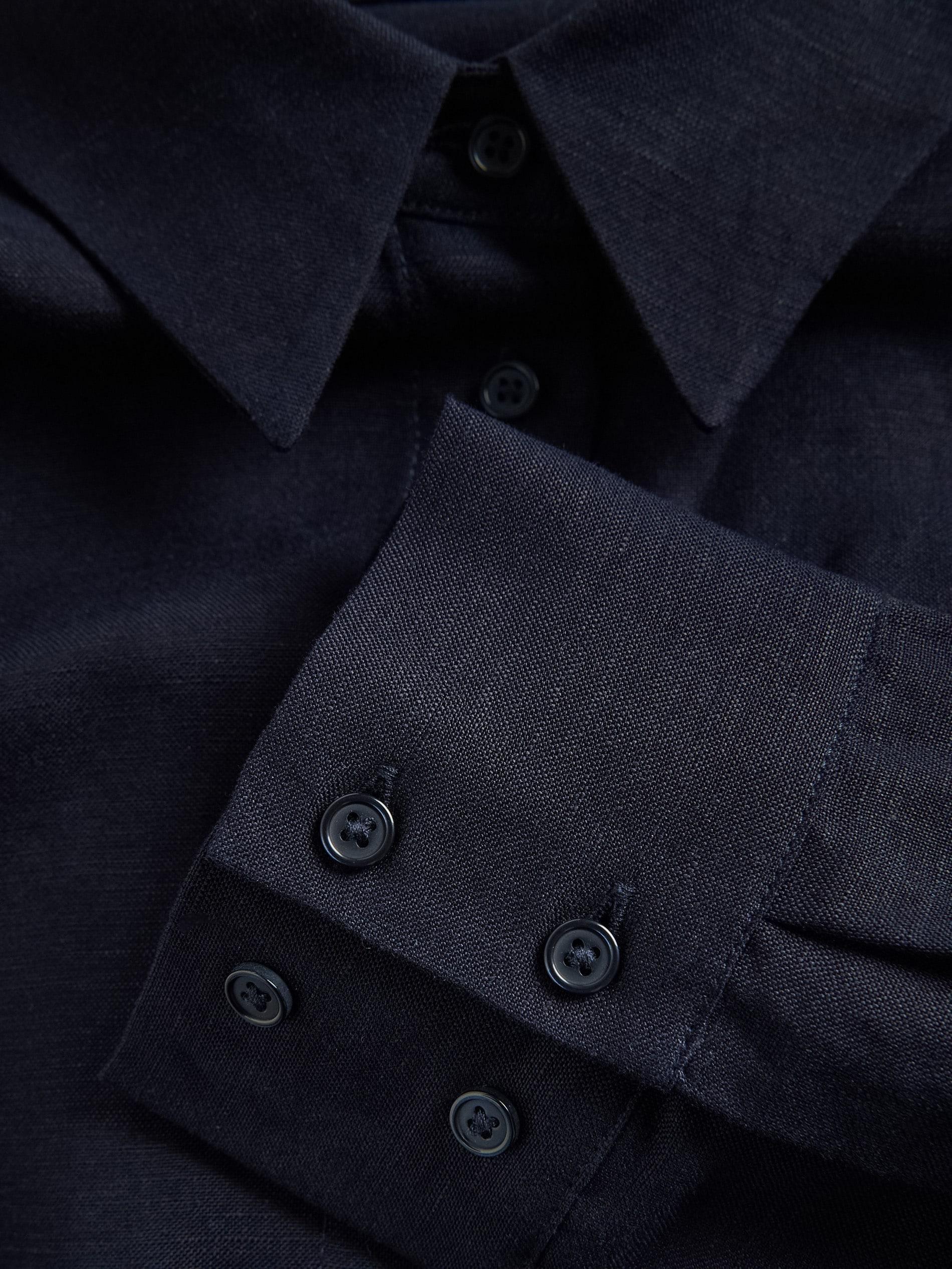 Navy Linen Rich Shirt, Navy, large image number 5