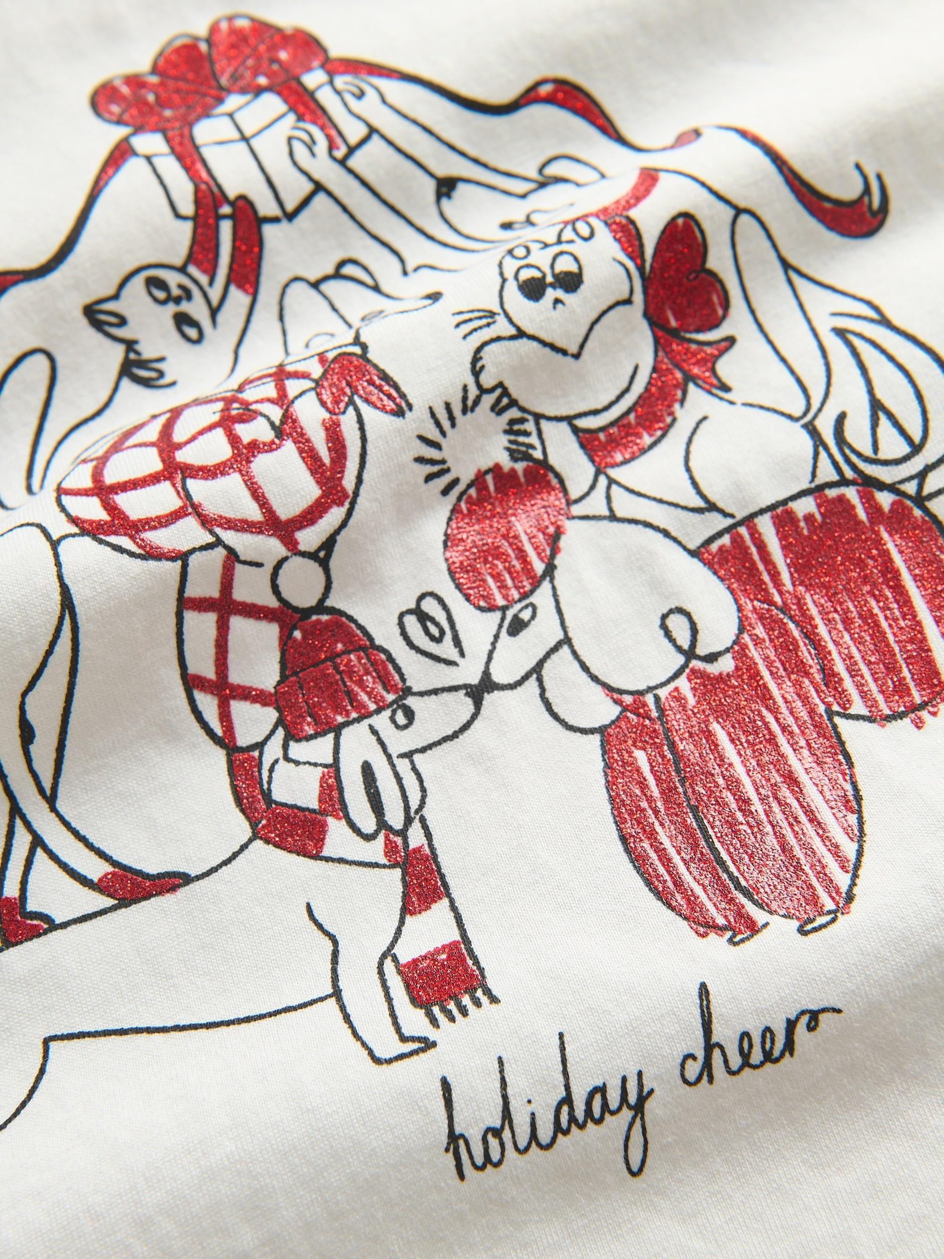 Cream T-Shirt With Print, Kids Girls, , large image number 1