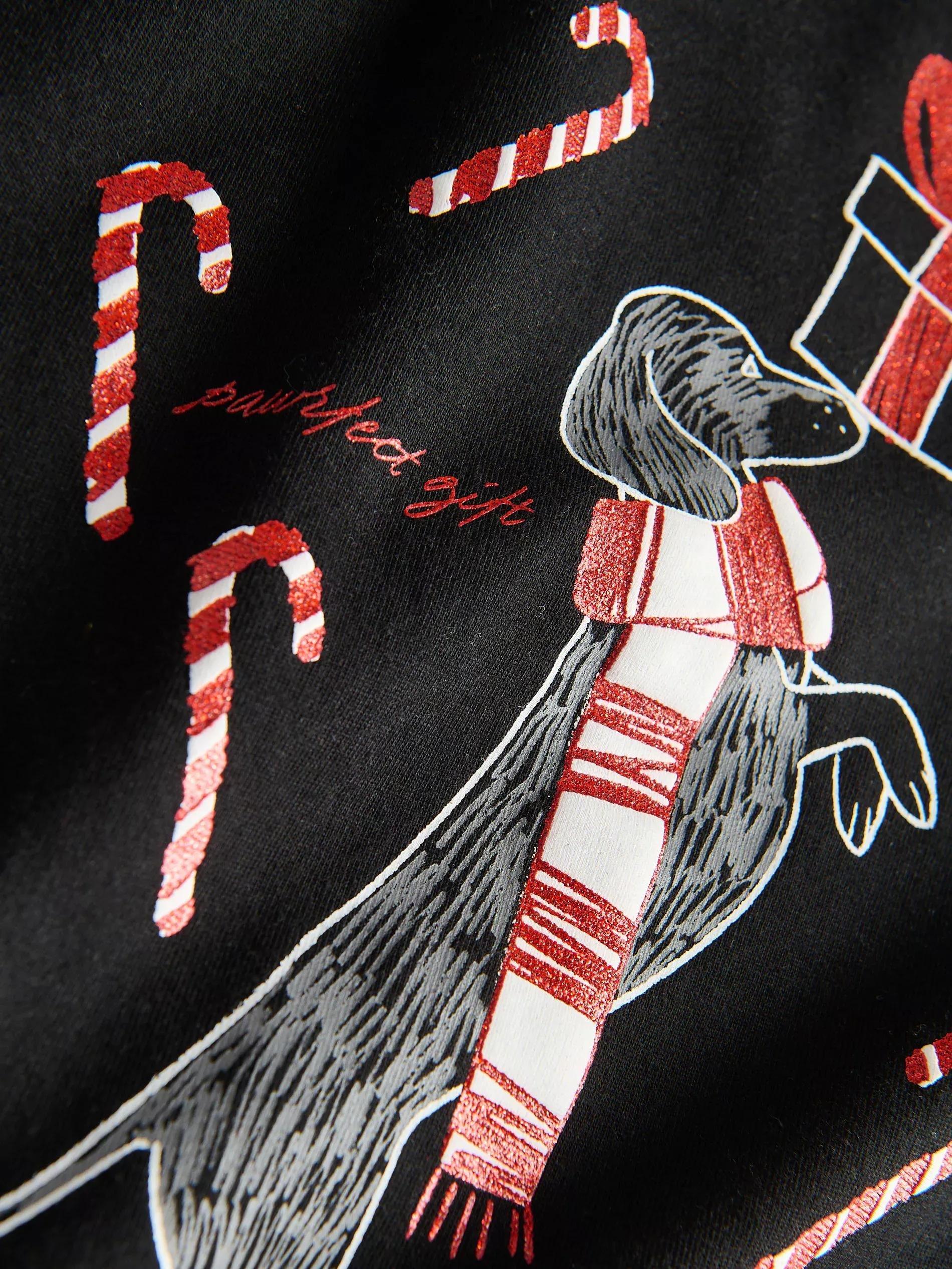 Black T-Shirt With Print, Kids Girls, , large image number 2