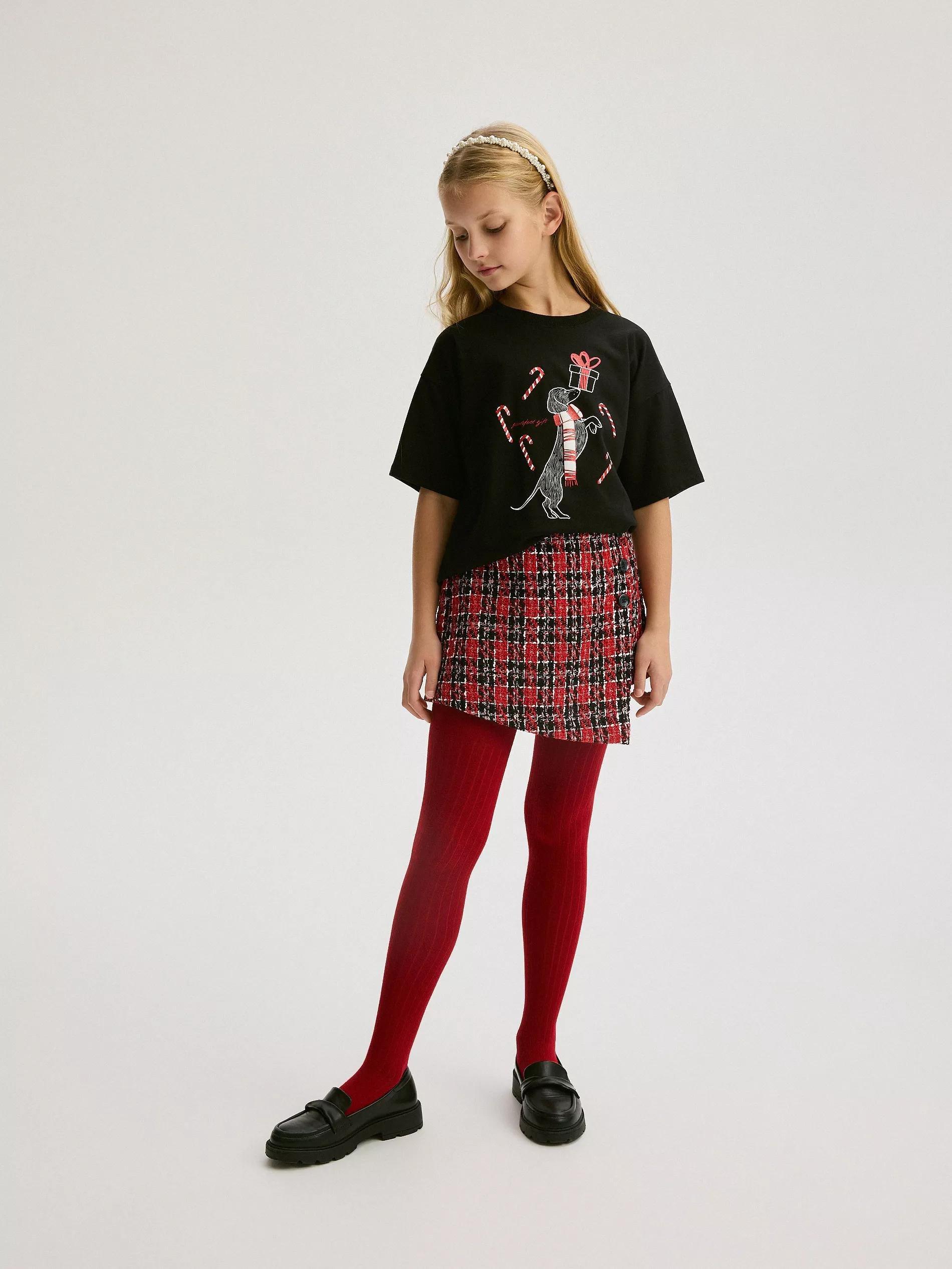 Black T-Shirt With Print, Kids Girls, , large image number 3
