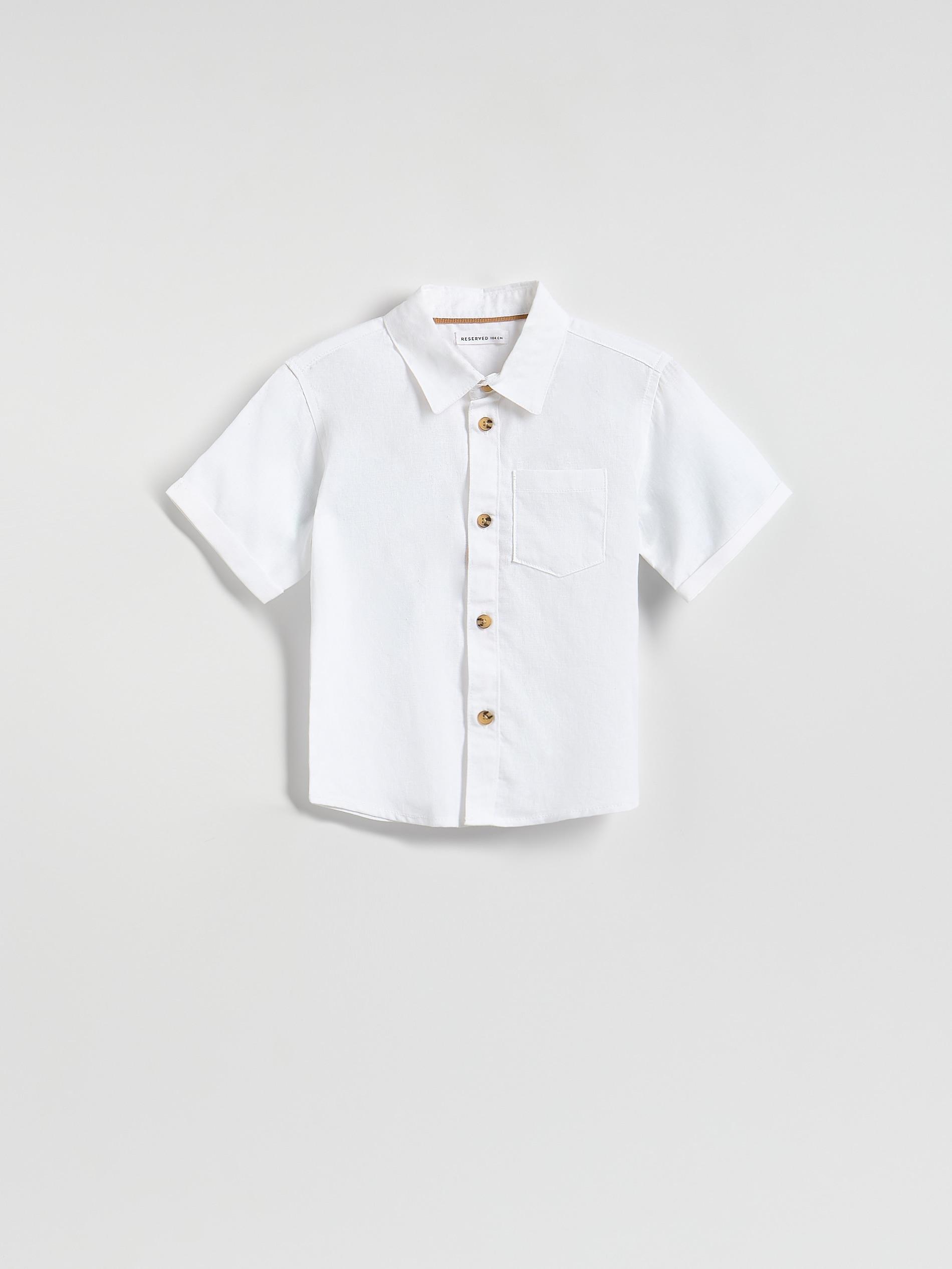 White Linen Rich Shirt, White, large image number 0
