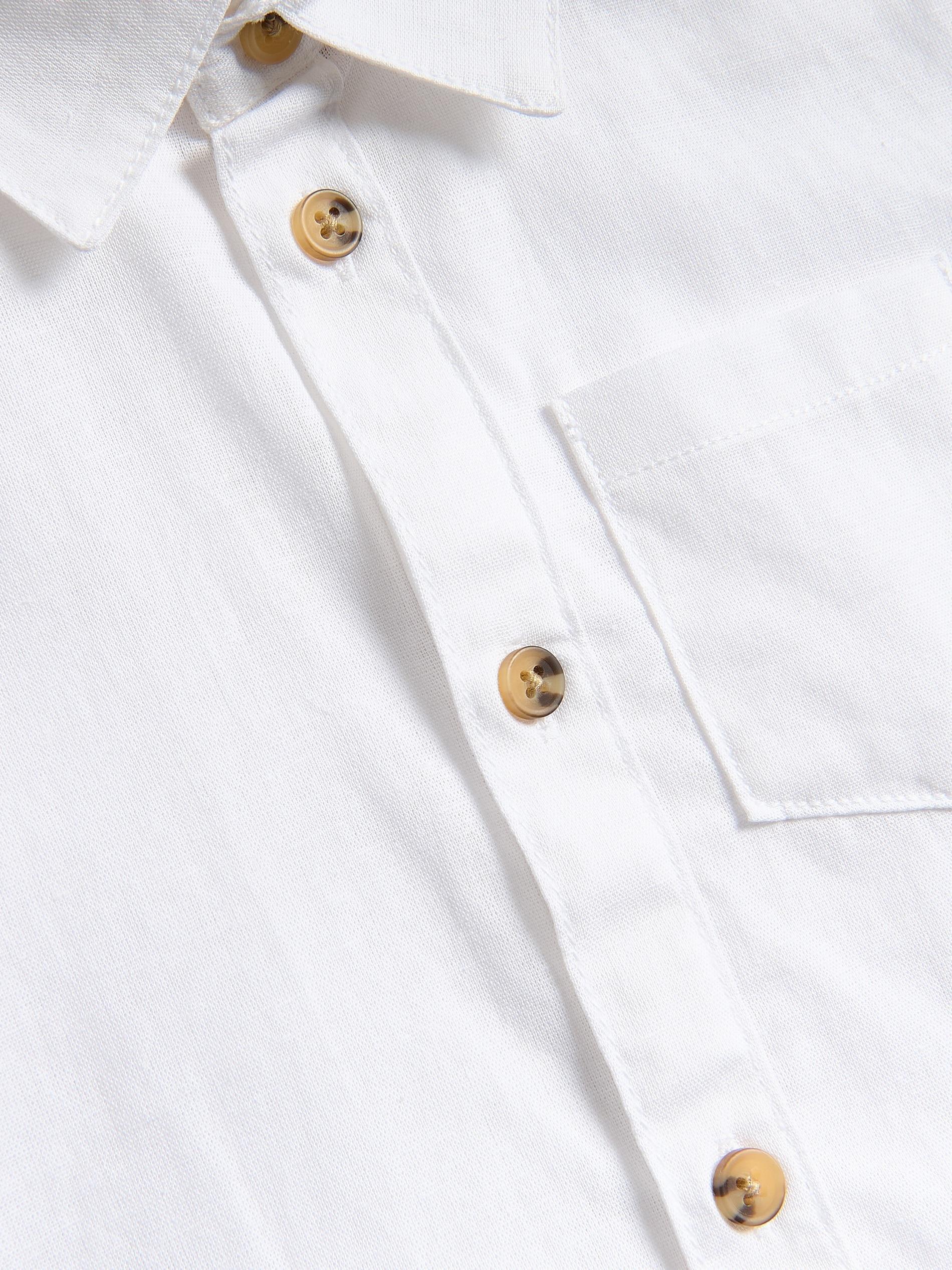 White Linen Rich Shirt, White, large image number 1