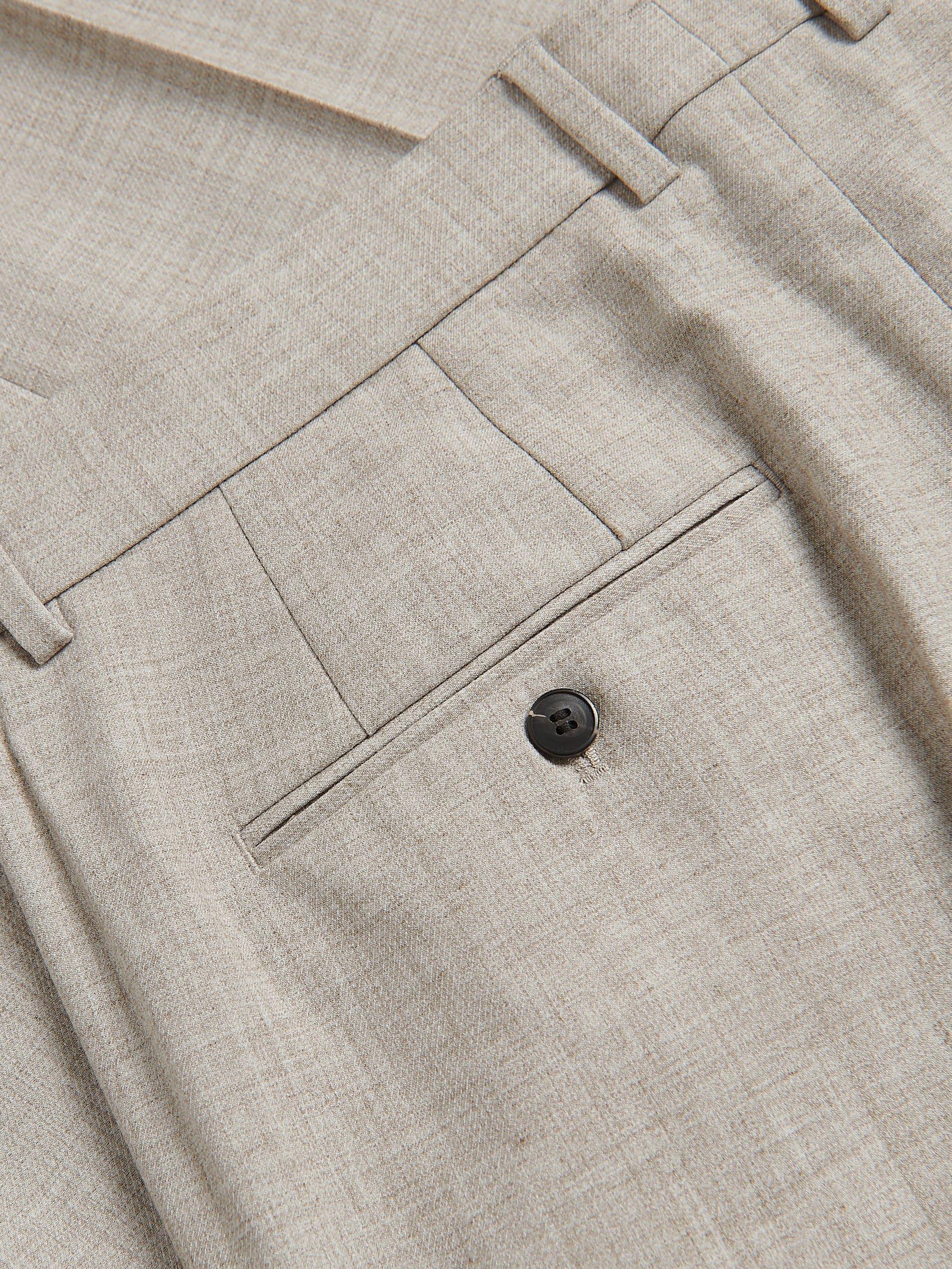 Grey Viscose Blend Chino Slim Trousers, Grey, large image number 4