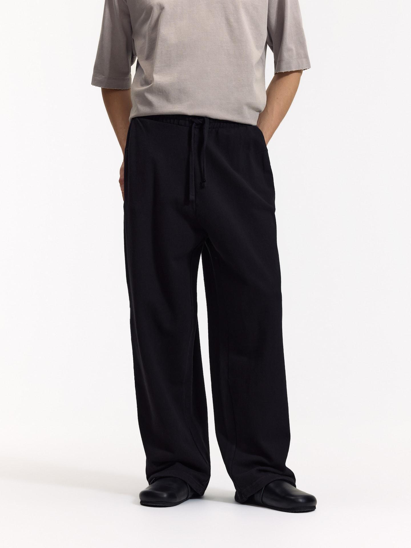Black Loose Trousers, Black, medium