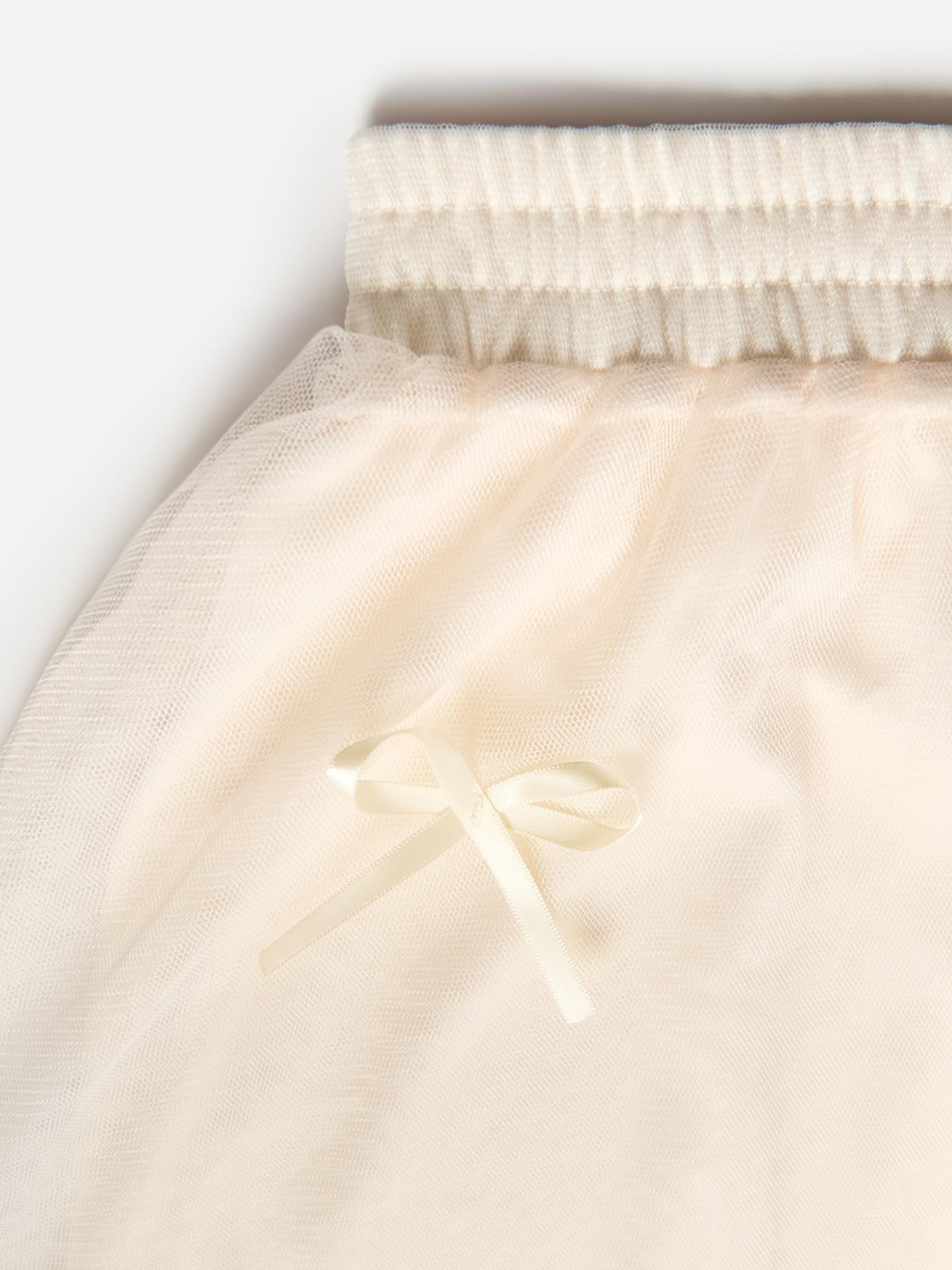 Beige Tulle Skirt, Ivory, large image number 3