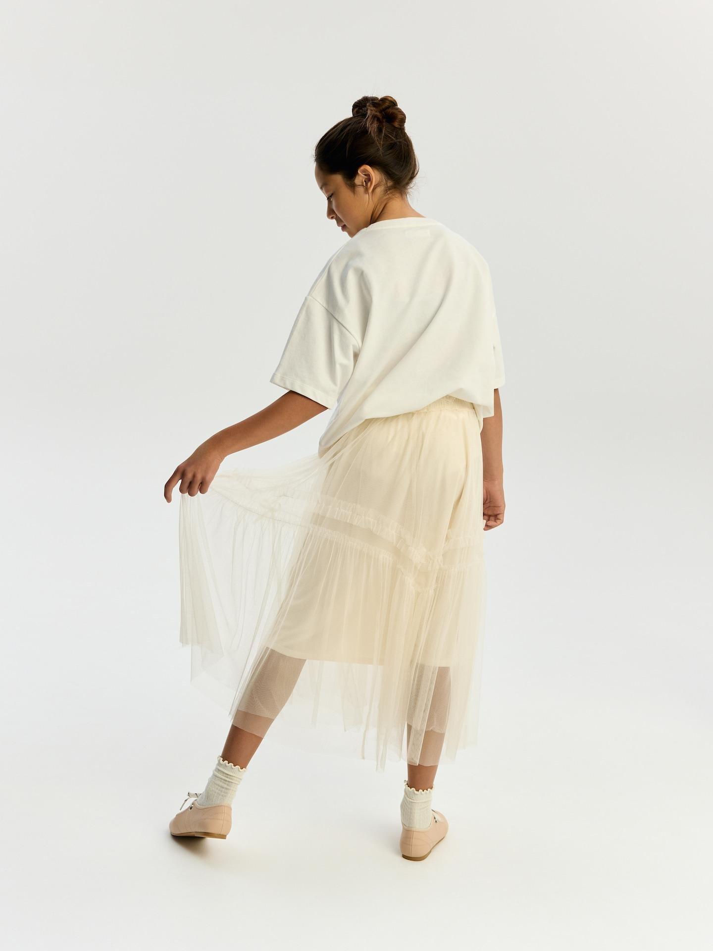 Beige Tulle Skirt, Ivory, large image number 4