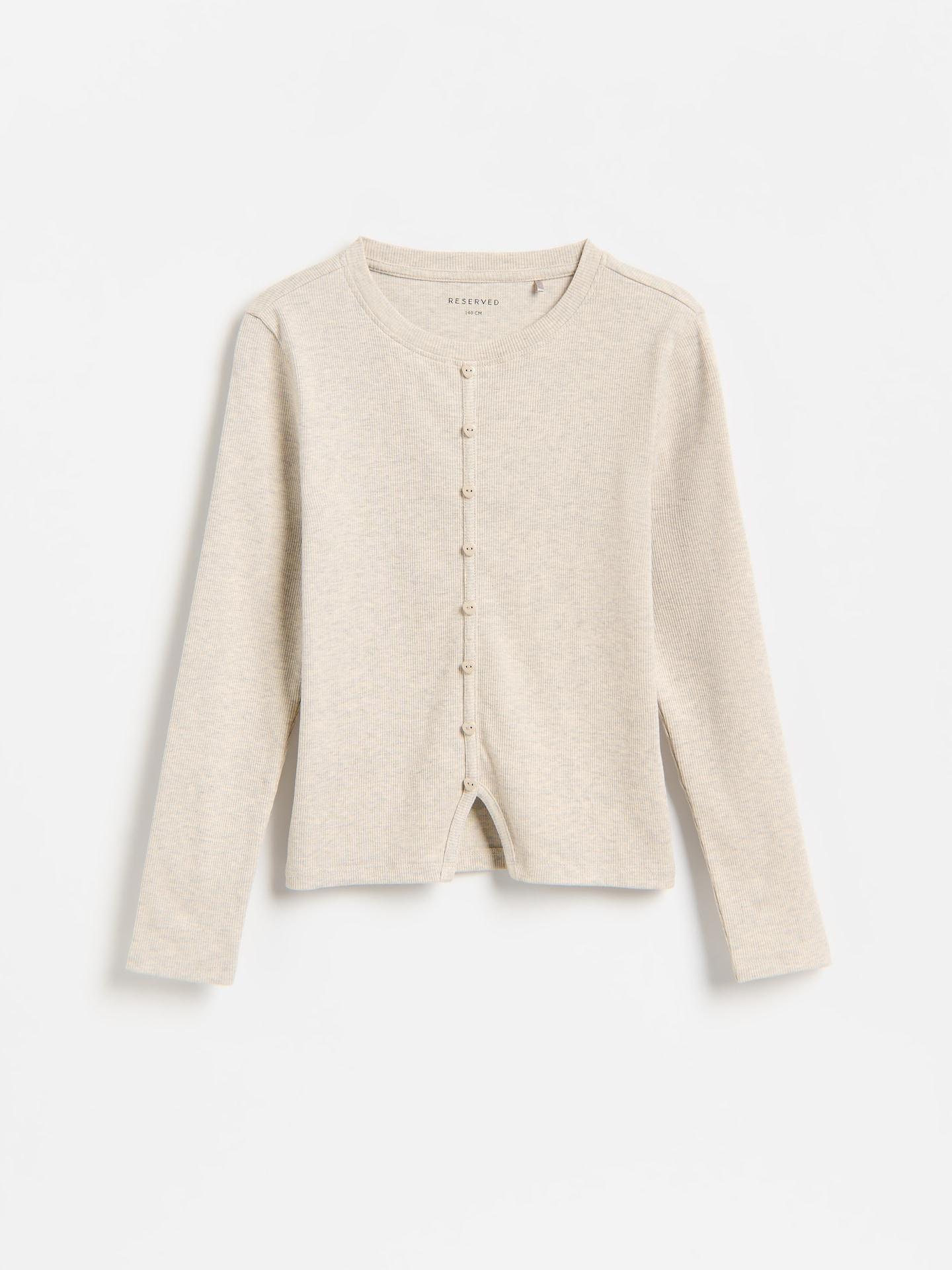 Beige Rib Knit Top, Ivory, medium