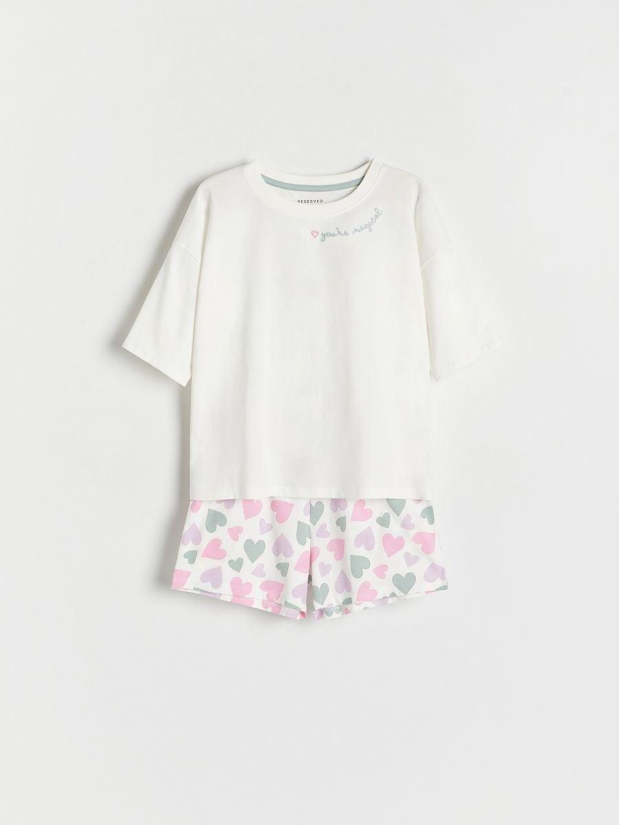 Cream Two Piece Pyjama Set, , large image number 0